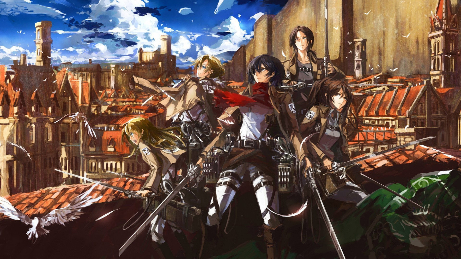 Annie Leonhart, Historia Reiss, Sasha Blouse, Ymir (Attack on Titan), 1080P, Attack On Titan, Mikasa Ackerman, Anime, HD Wallpaper