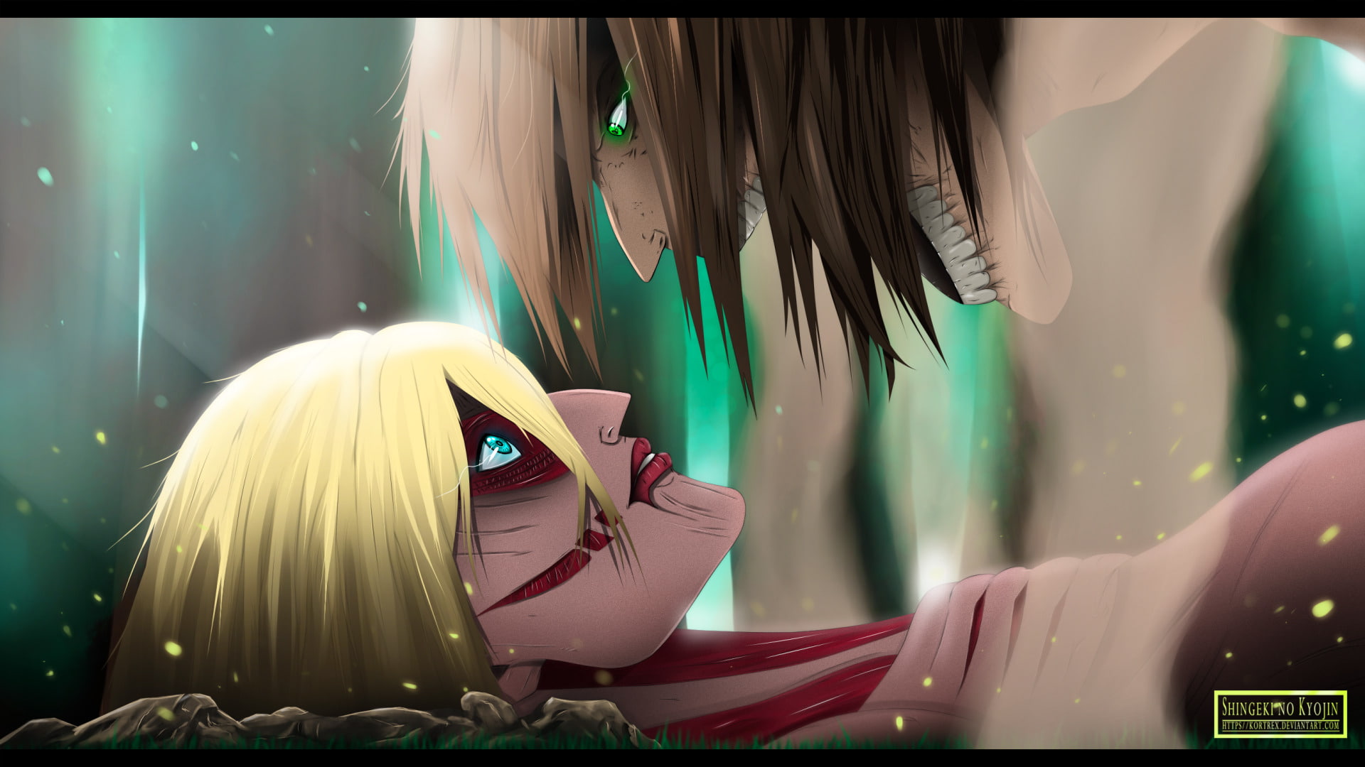 Attack On Titan, shopping, auto post production filter, day, 1080P, Eren Yeager, green color, Anime, consumerism, vertebrate, Titan, close-up, nature, HD Wallpaper