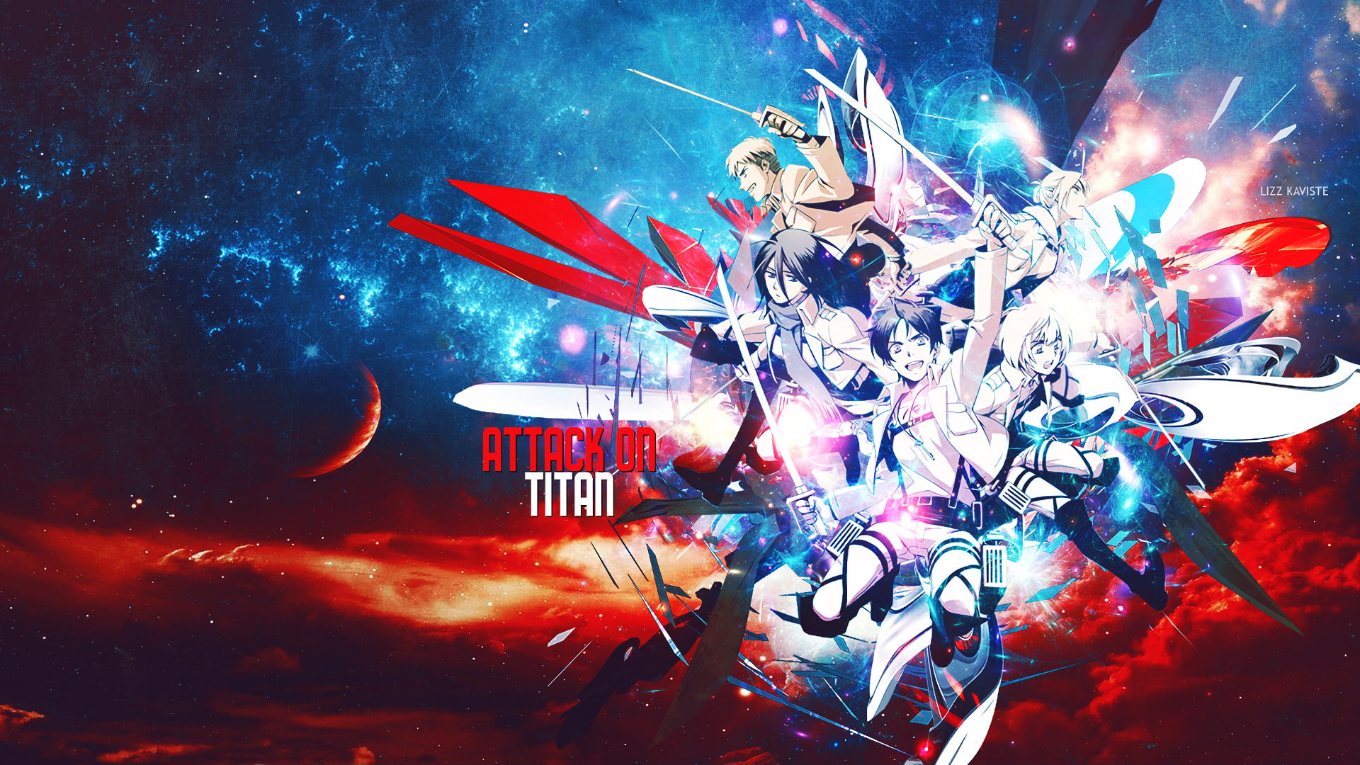 Anime, Mikasa Ackerman, Eren Yeager, Armin Arlert, Annie Leonhart, Attack On Titan, 1080P, HD Wallpaper