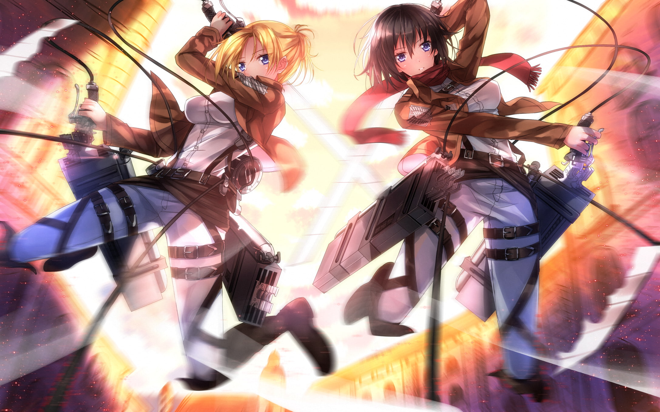 Attack On Titan, Anime, Mikasa Ackerman, Annie Leonhart, 1080P, HD Wallpaper