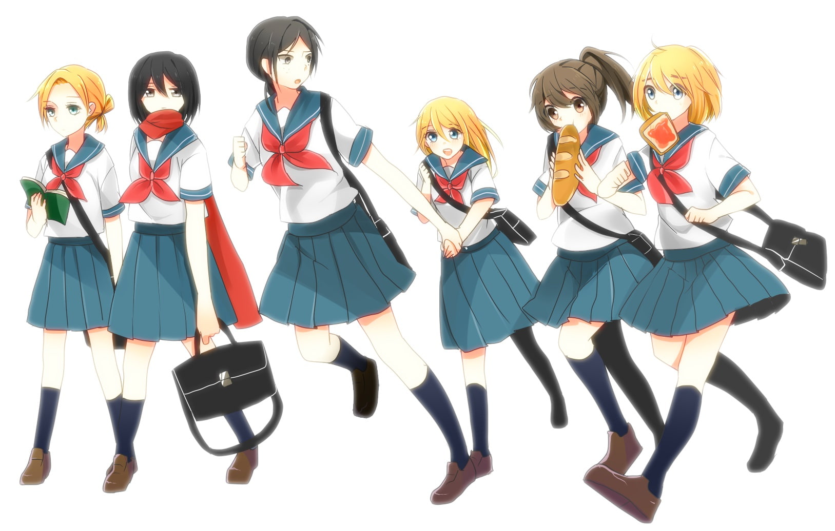 leonhardt, sasha, renz, seifuku, browse, 720P, kyojin, shingeki, annie, mikasa, trap, arlert, armin, white, mojyamojya, ackerman, ymir, christa, HD Wallpaper