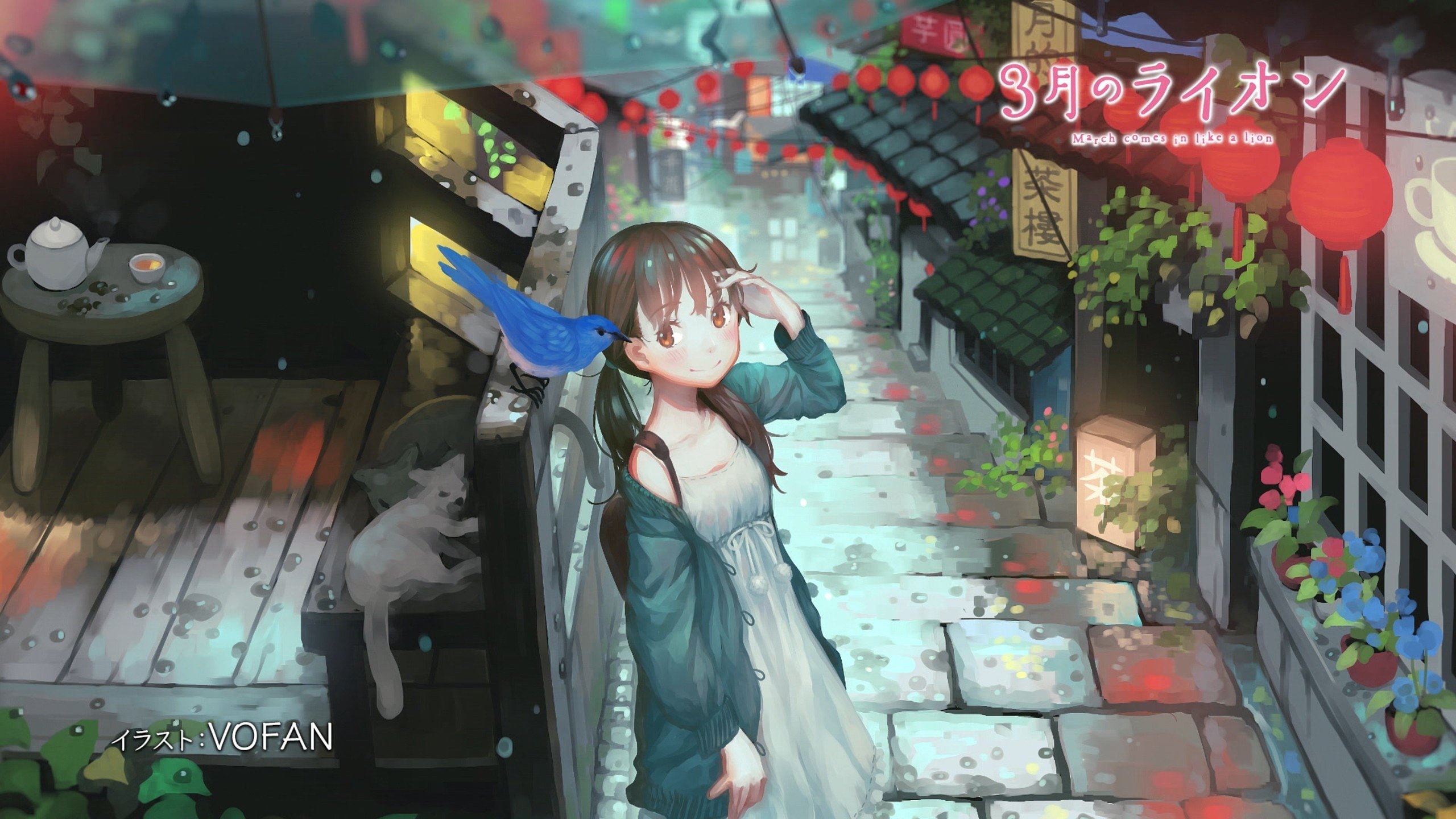 2K, 3 gatsu no lion anime girls kawamoto hinata, HD Wallpaper