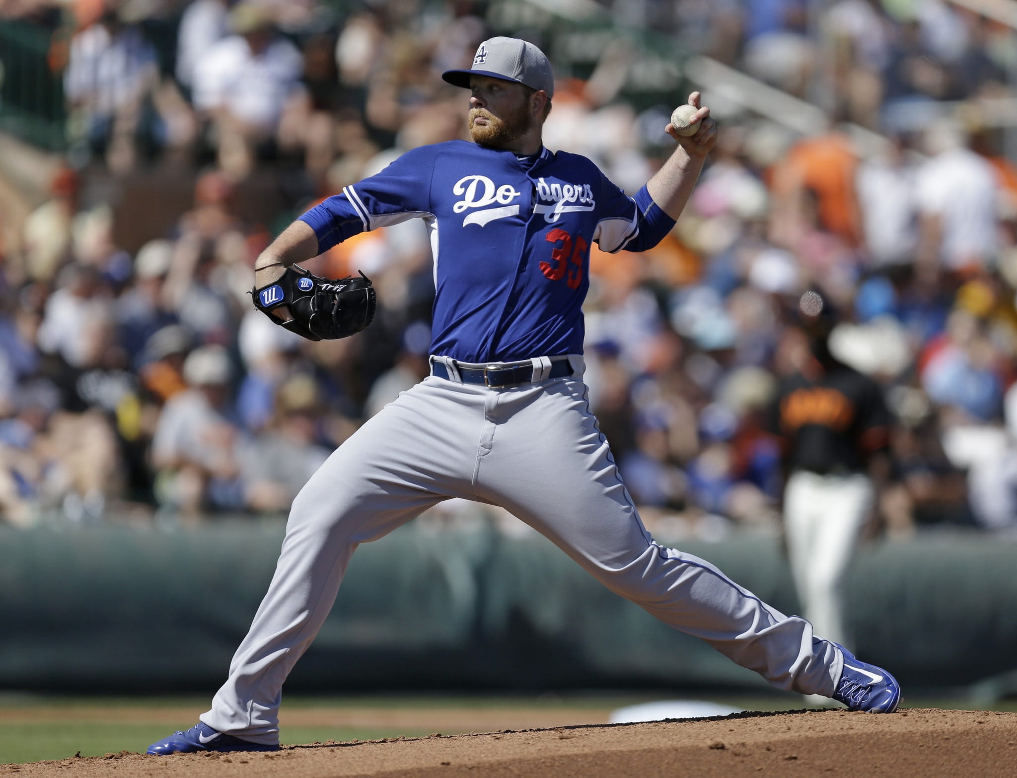 one person, baseball, pitching, baseball uniform, focus on foreground, 1080P, los, major league, dodge, day, field, incidental people, baseball - sport, HD Wallpaper
