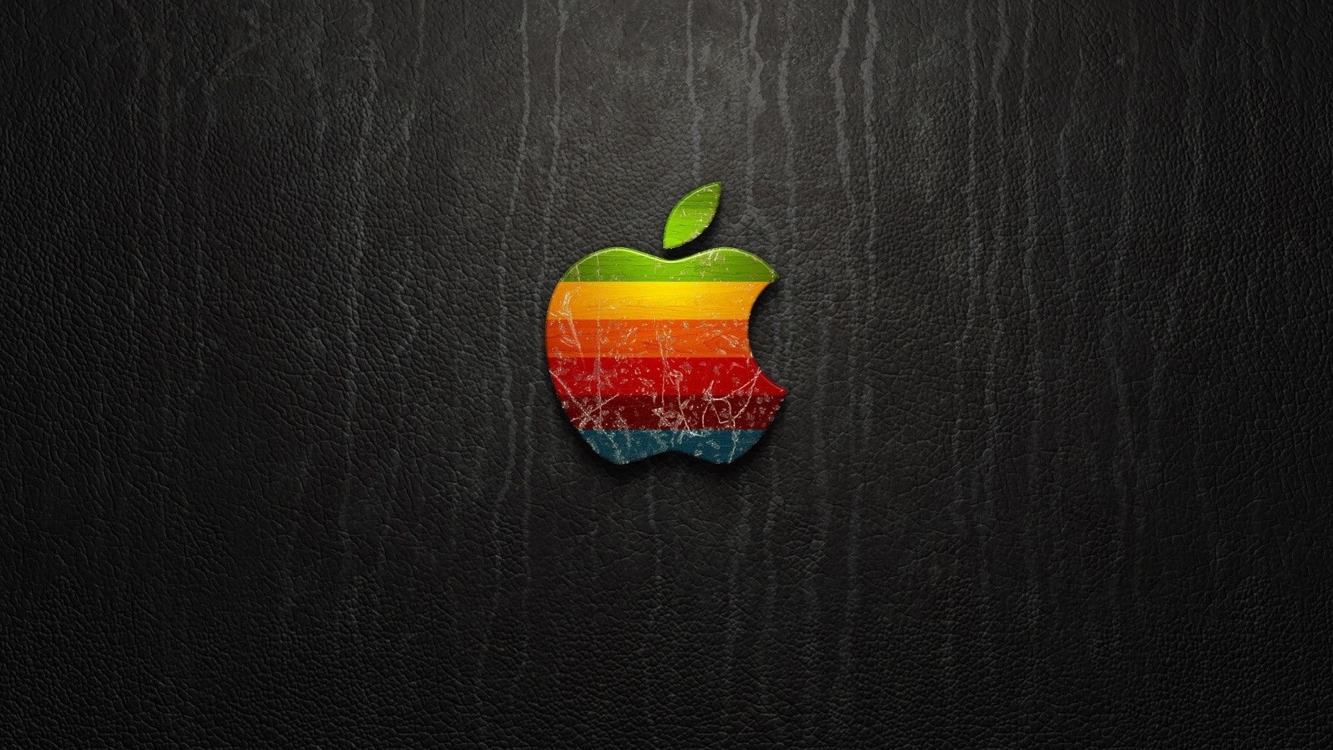 close-up, directly above, food, Logotype, Apple, textured, art and craft, creativity, indoors, table, wellbeing, sweet food, 1080P, japanese food, high angle view, HD Wallpaper