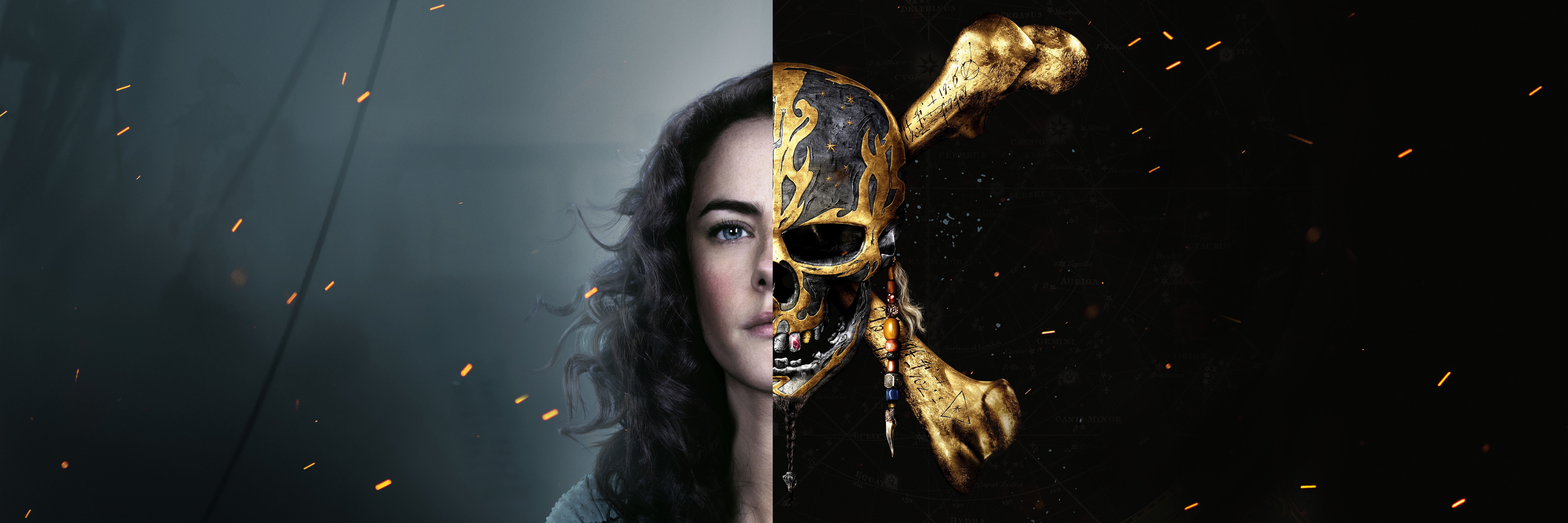 headshot, hairstyle, beautiful woman, night, young adult, women, dark, indoors, fashion, fantasy, black background, Pirates of the Caribbean: Dead Men Tell No Tales, HD Wallpaper