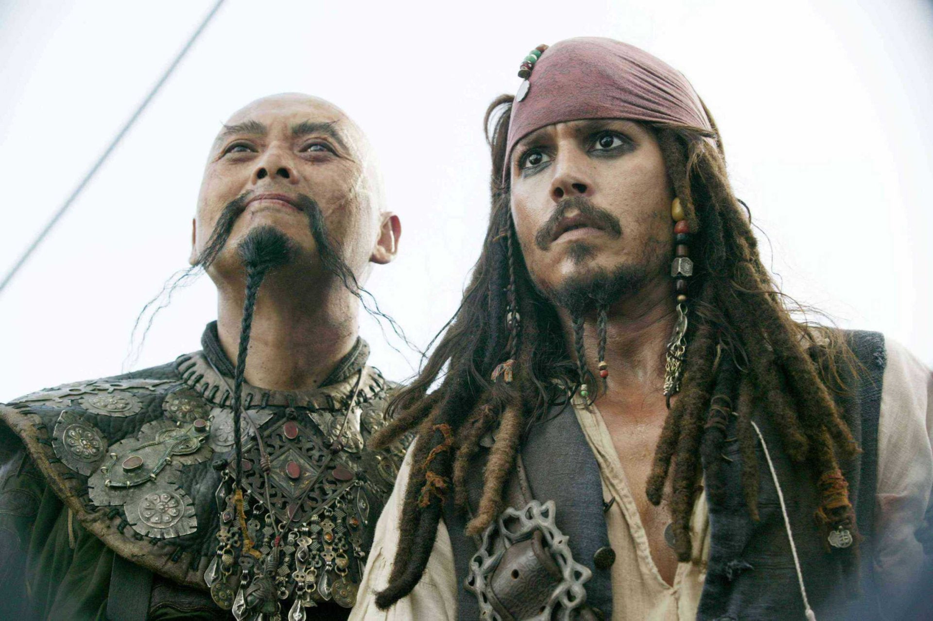 Captain Sao Feng, 1080P, Chow Yun-Fat, Johnny Depp, Jack Sparrow, Pirates Of The Caribbean, Pirates Of The Caribbean: At Worlds End, HD Wallpaper