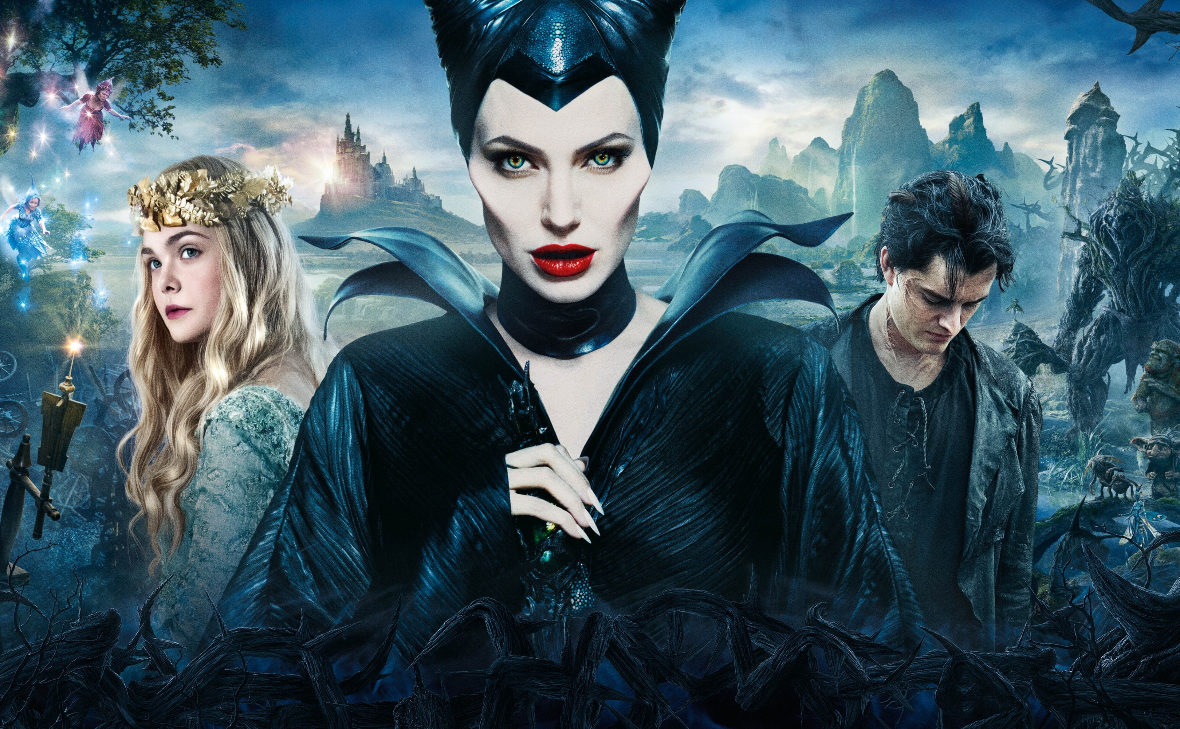 clothing, Movie, angelina jolie, Other Movies, waist up, 2014, hairstyle, Maleficent, hair, fashion, portrait, costume, prince philip, make-up, people, HD Wallpaper