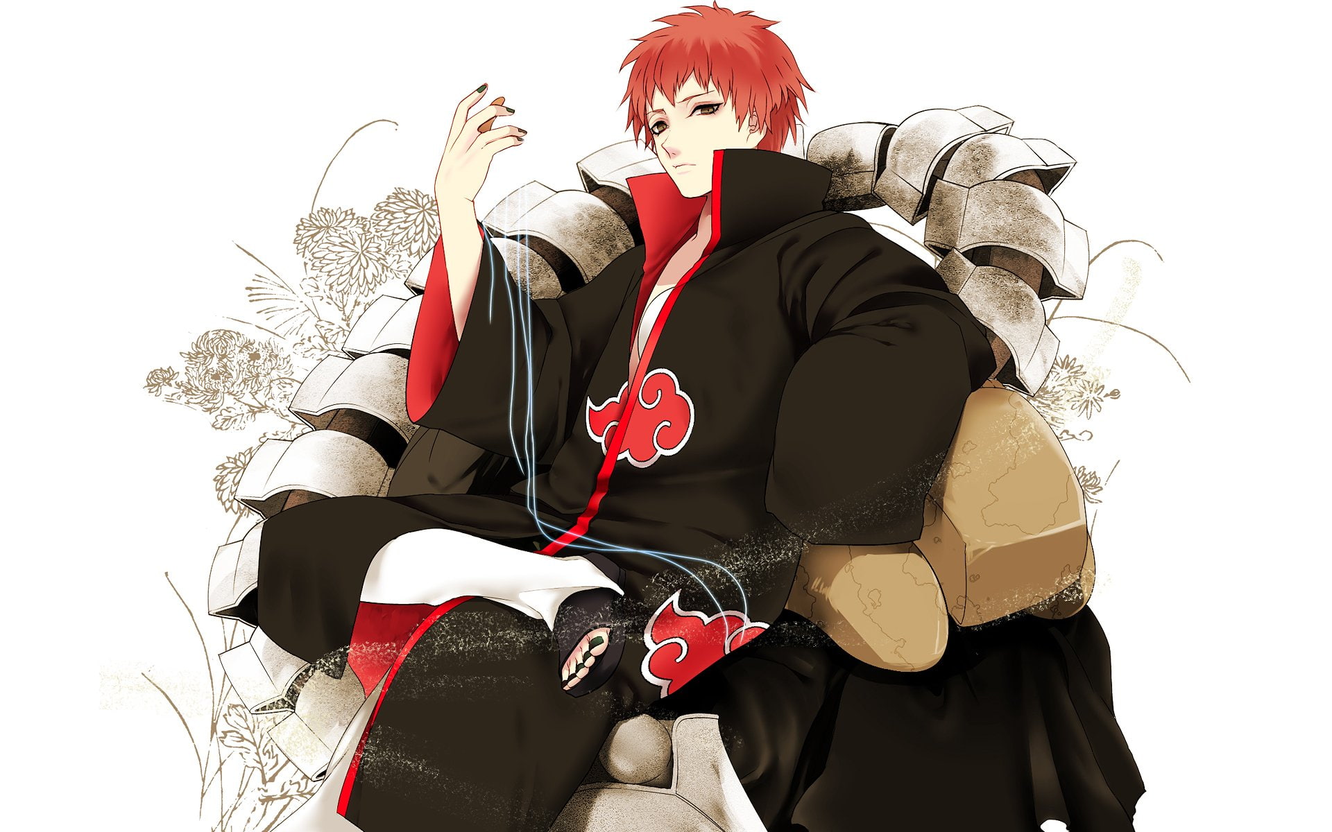 Short Hair, Sasori (Naruto), Anime, Naruto, Red Hair, Akatsuki (Naruto), 1080P, Red Eyes, HD Wallpaper
