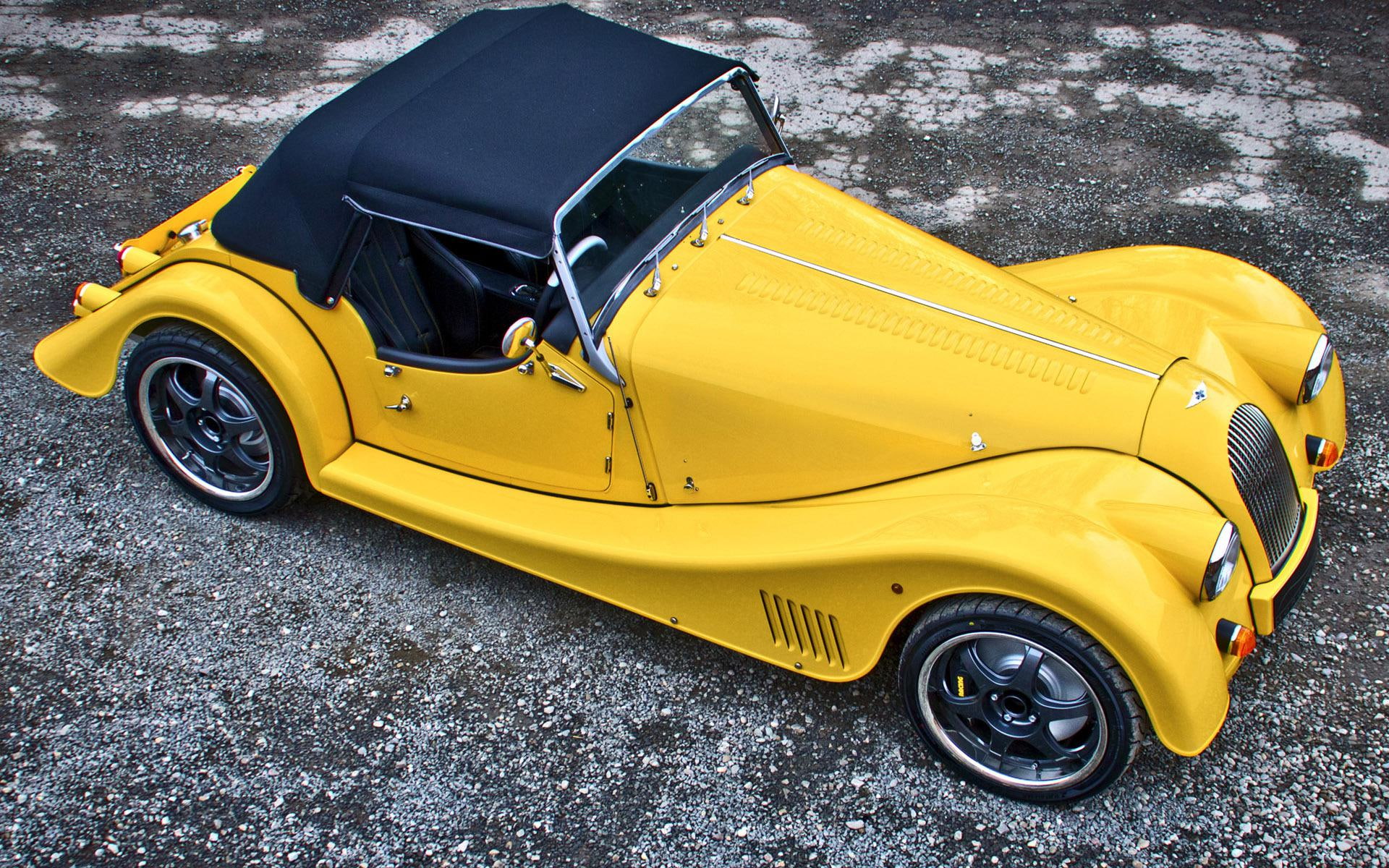 vintage, plus, coupe, morgan plus 8, 1080P, cars, black, yellow, 1920x1200, morgan, HD Wallpaper