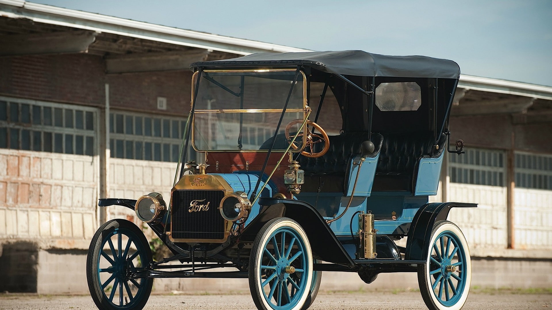 vintage, 1080P, Model T, Ford, vehicle, blue cars, Oldtimer, HD Wallpaper