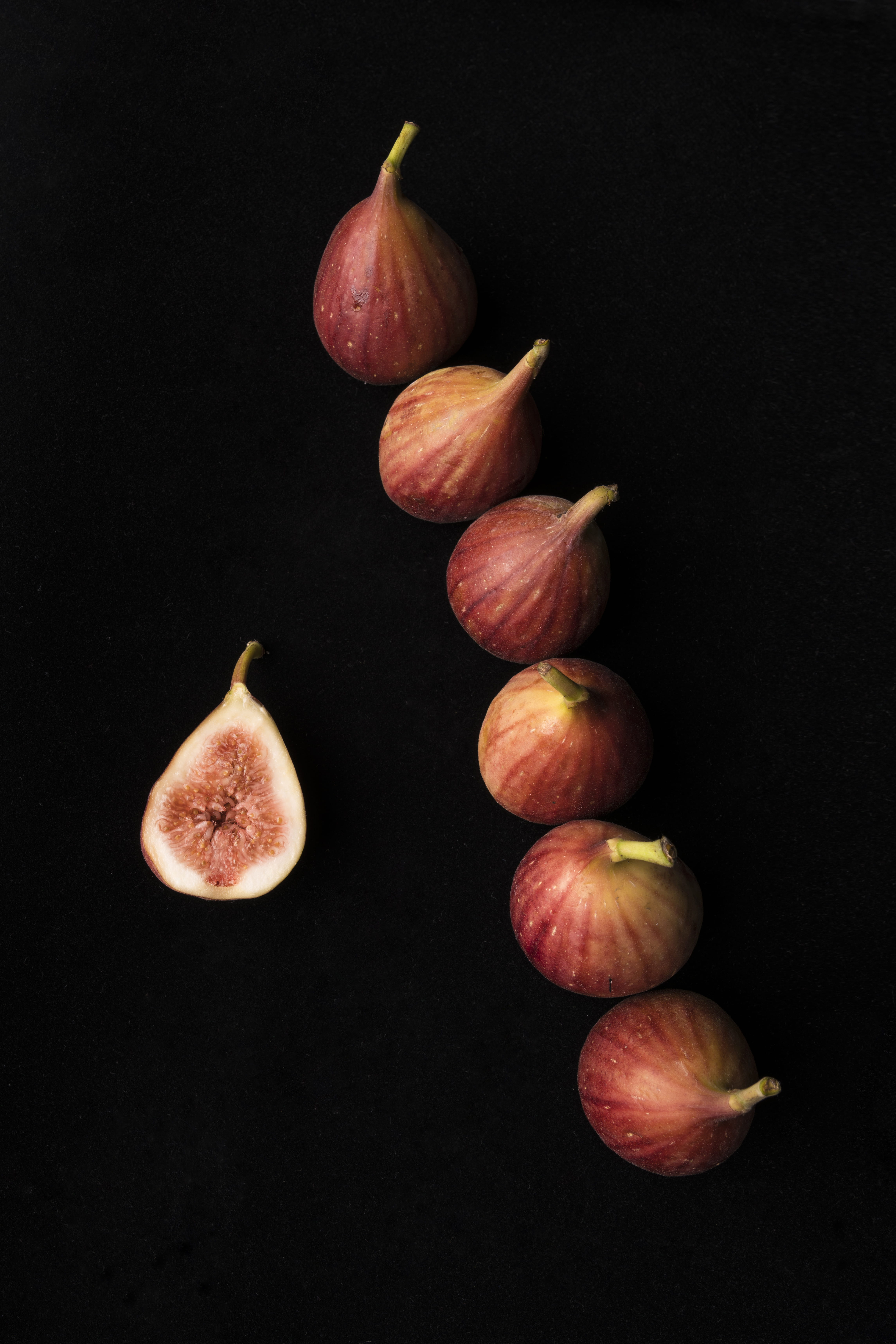 plumerium, macro, prickly, flat lay, organic, spike, six, isolated, freshness, bunch, orchid, refreshment, healthy Eating, no People, raw Food, fig, black Background, Phone HD Wallpaper