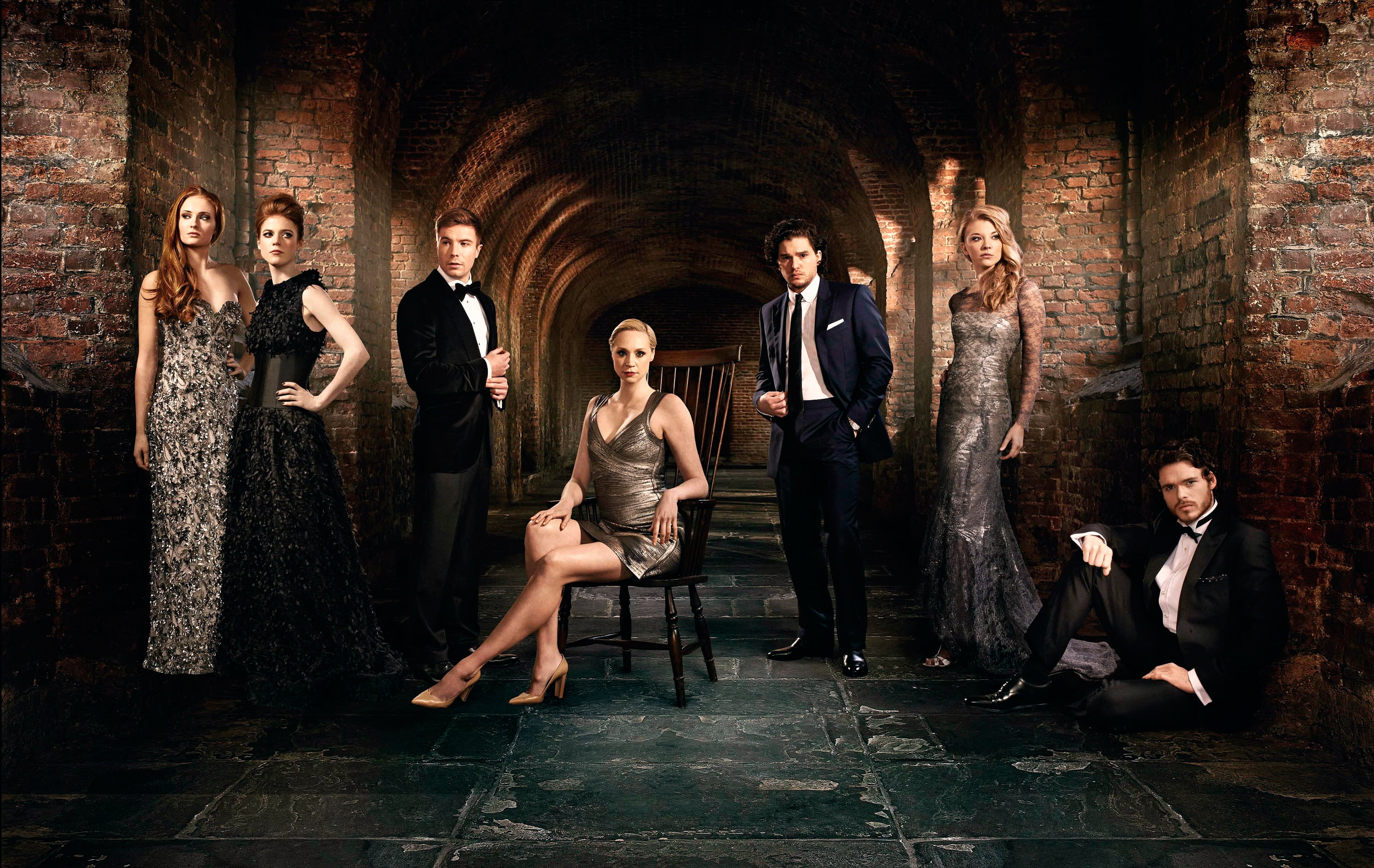 friendship, business Person, sitting, dark, black, adult, elegance, actress, actors, males, full length, Gwendoline Christie, the series, Kit Harington, HD Wallpaper