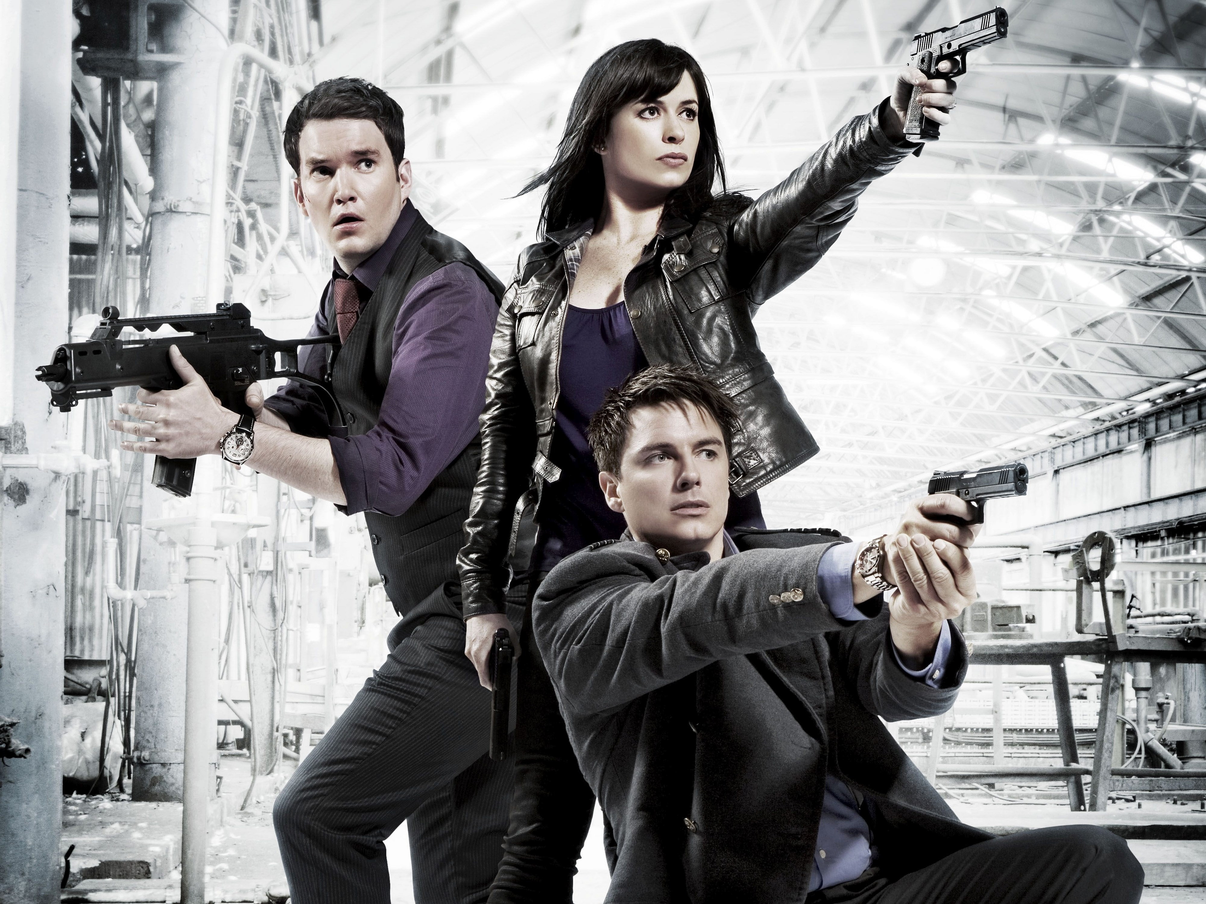 group of people, portrait, architecture, handgun, weapon, women, real people, three quarter length, young men, young women, looking at camera, 4K, leather, HD Wallpaper