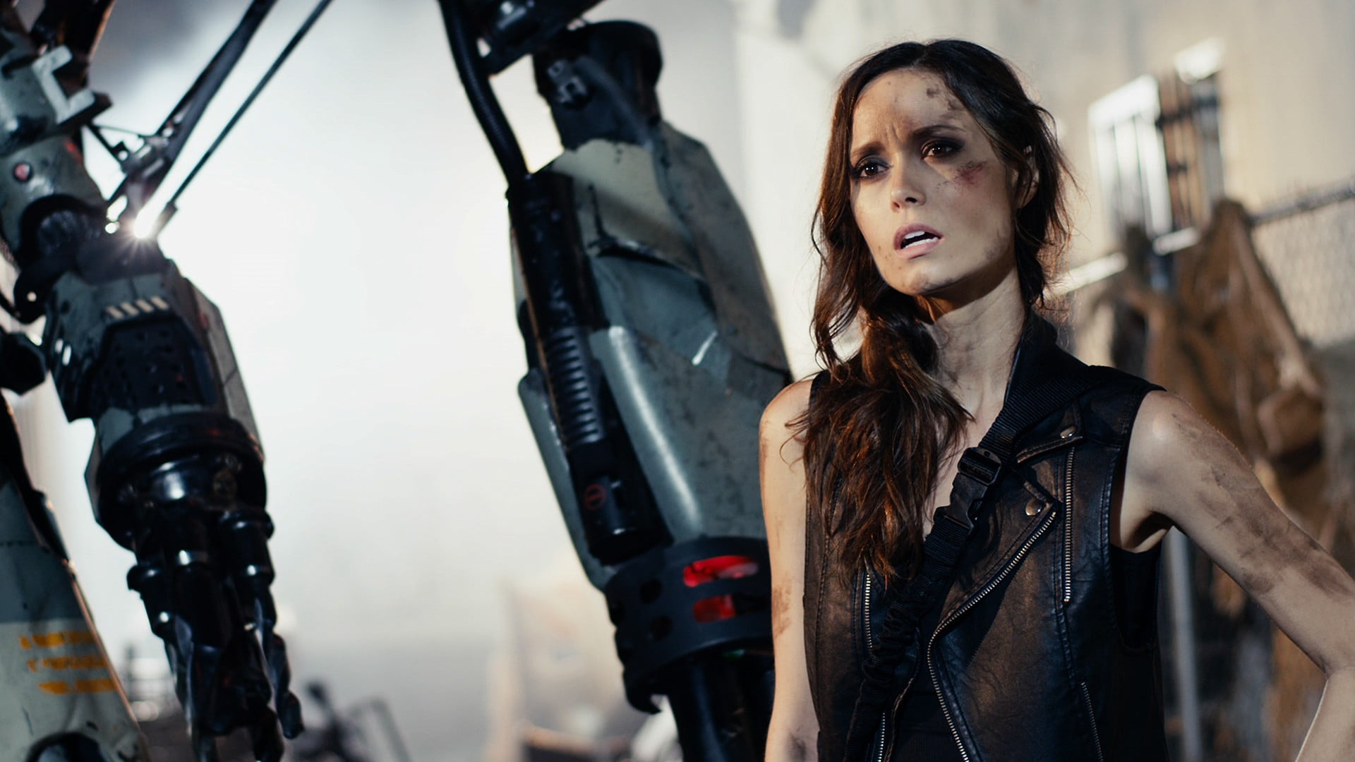 confidence, hairstyle, clothing, sleeveless, one person, beautiful woman, jacket, fashion, front view, mid adult, beauty, women, Summer Glau, indoors, brown hair, HD Wallpaper