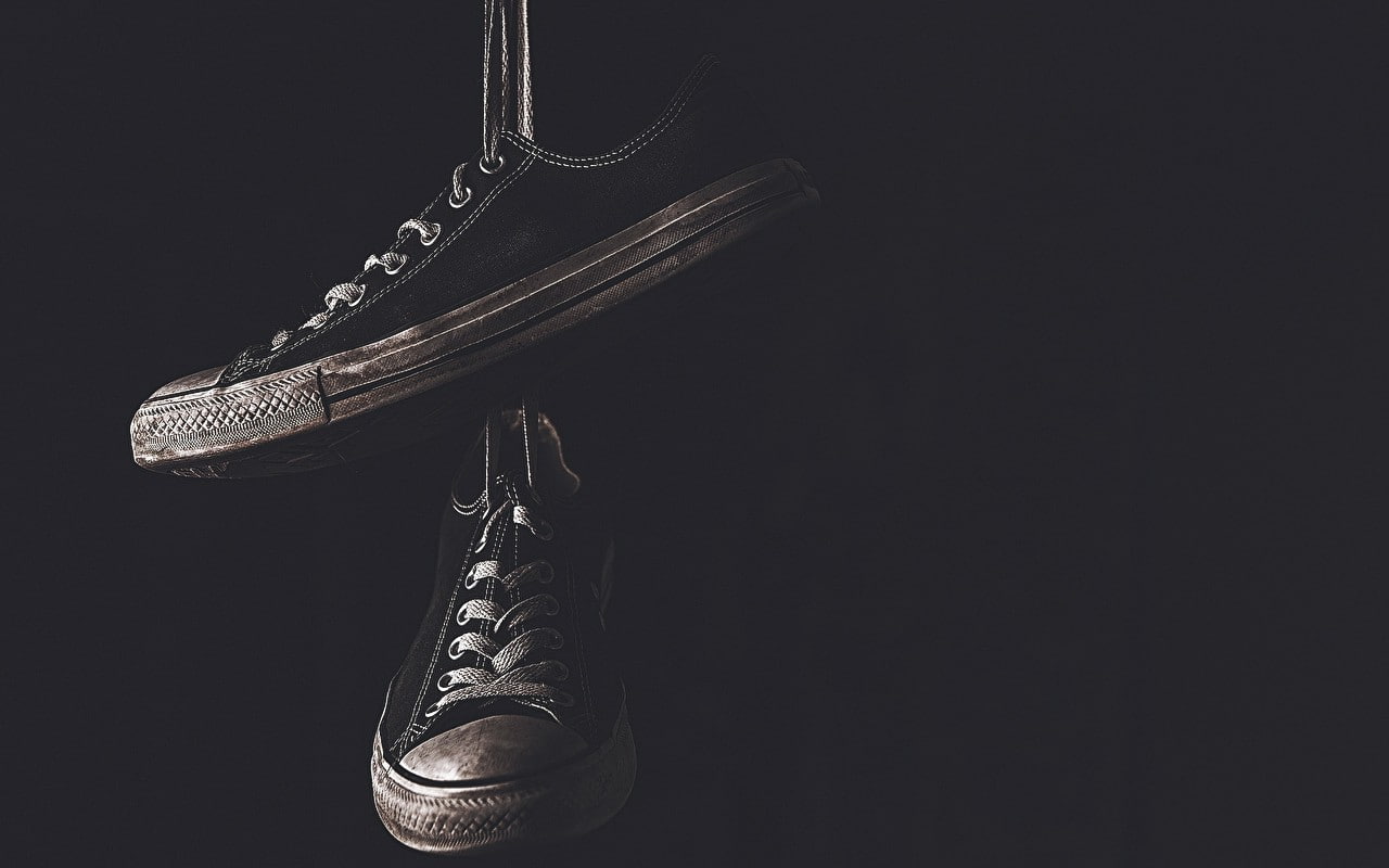 silver colored, leather, black, equipment, still life, chucks, man made, studio shot, indoors, man made object, Allstars, dark, music, no people, musical instrument, HD Wallpaper