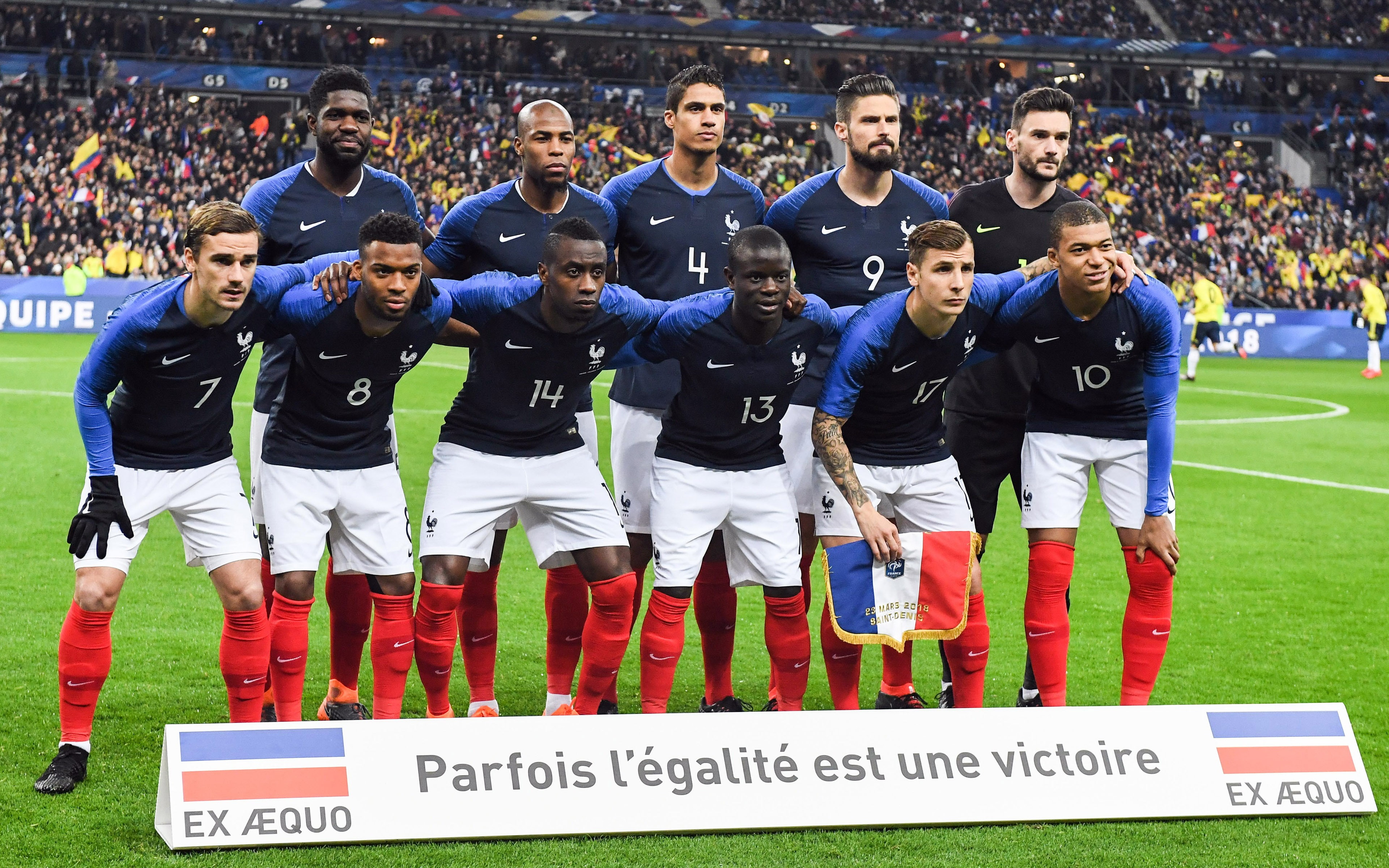 adult, looking at camera, grass, standing, competition, france, people, world, soccer, sport, group of people, cup, sports clothing, real people, crowd, HD Wallpaper