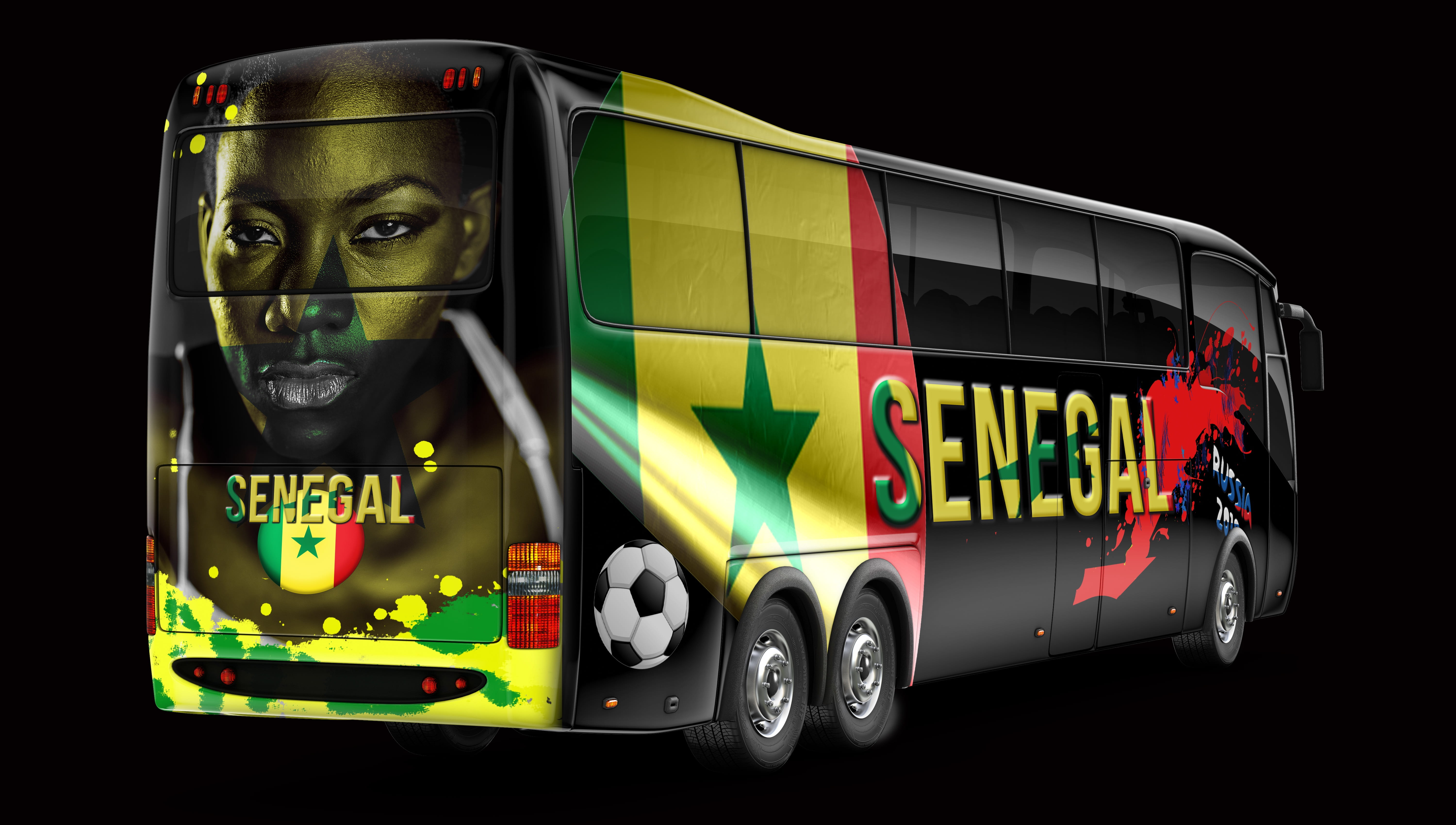 football world cup 2018, black background, mode of transportation, black, yellow, creativity, motion, multi colored, toy, road, truck, night, 5K, russia 2018, HD Wallpaper