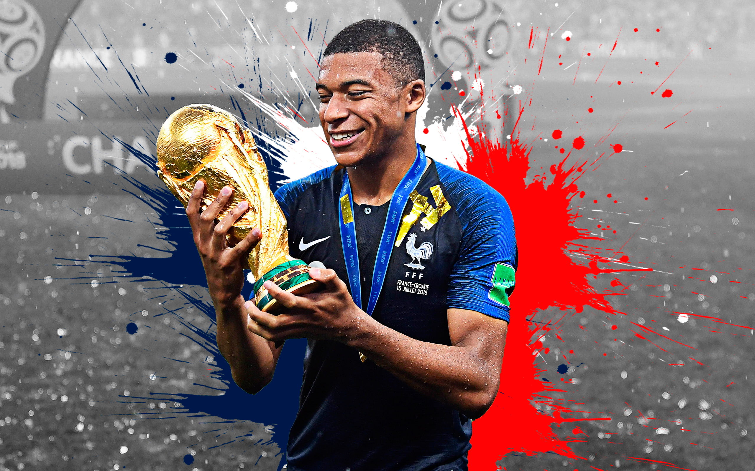 French, World Cup 2018, 2K, Kylian Mbappé, Soccer, HD Wallpaper