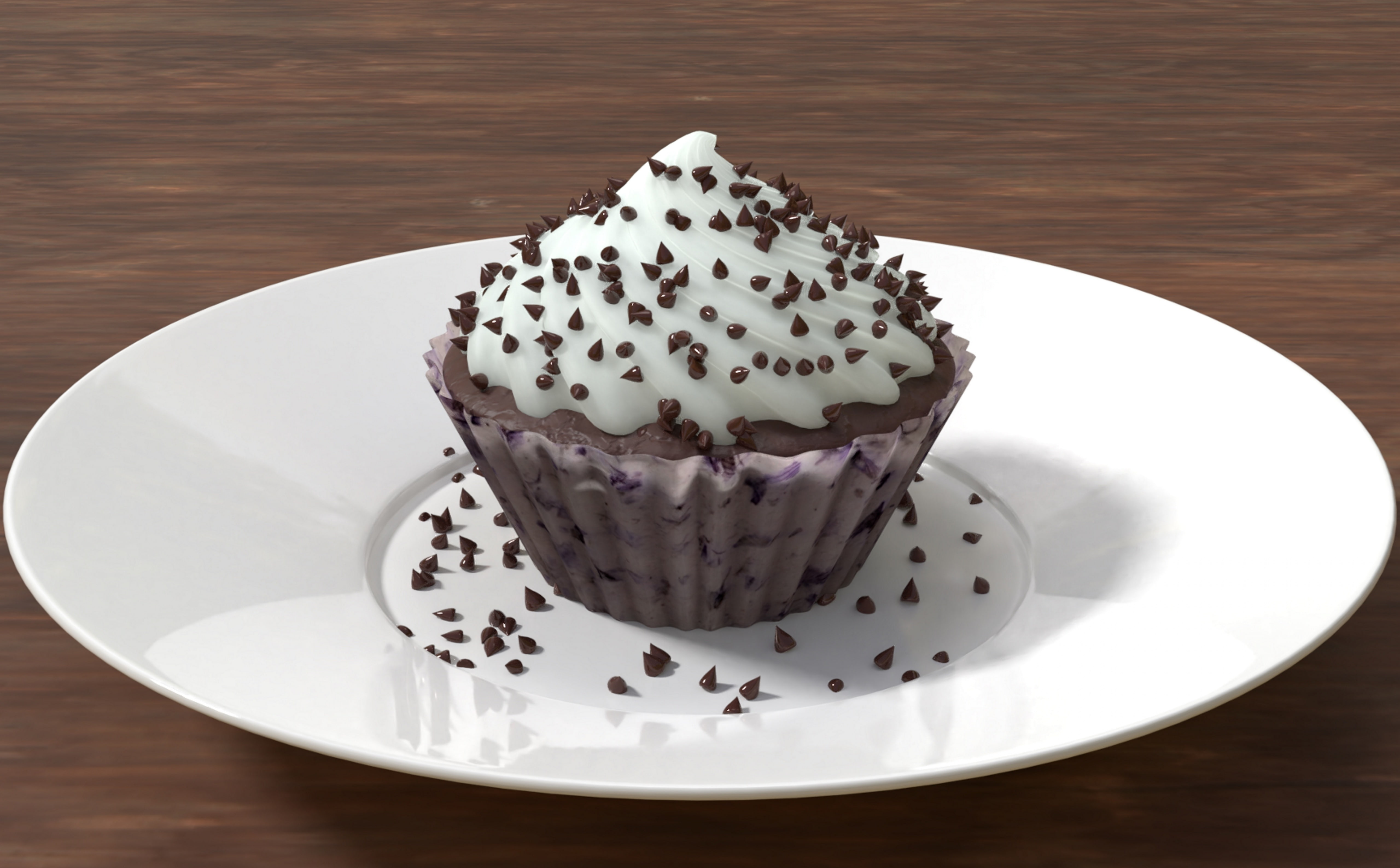 Plate, 3Dmodel, dessert, cupcake, Artistic, Food, 5K, 3D, d, Sweet, HD Wallpaper