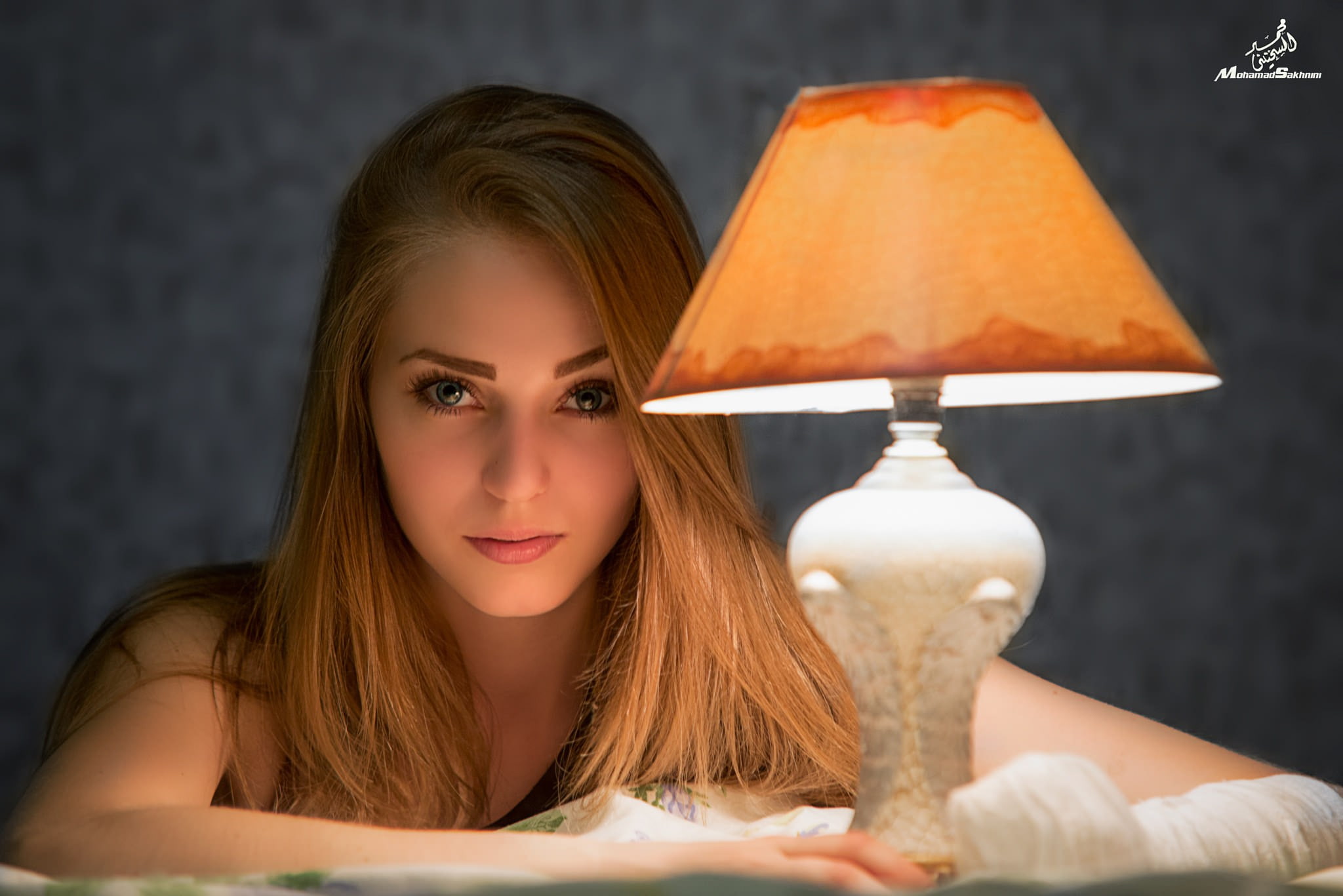 women, lamp shade, one person, headshot, indoors, beautiful woman, 1080P, face, portrait, furniture, young women, young adult, electric lamp, front view, HD Wallpaper