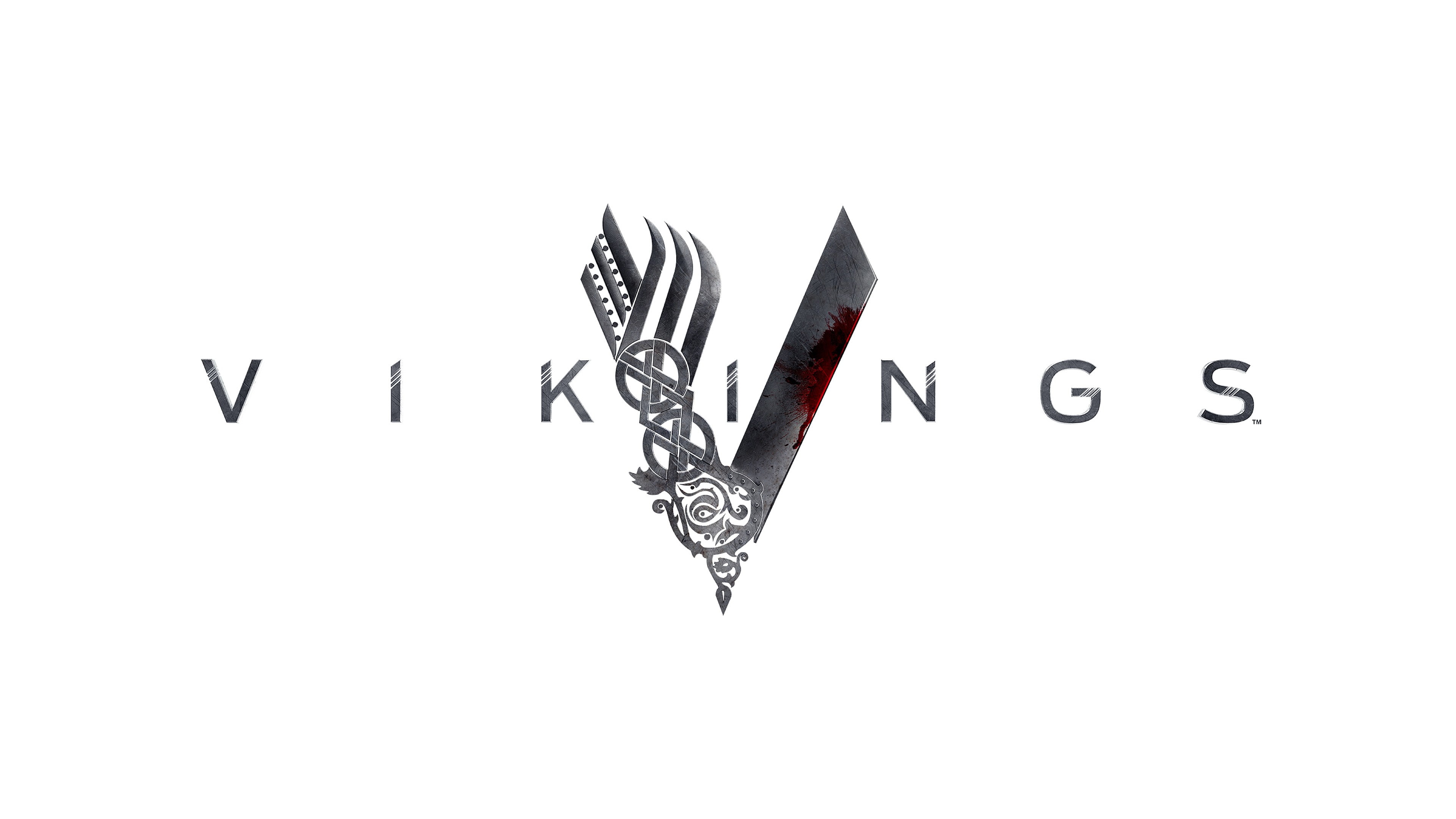 4K, logo, TV, Vikings (TV series), HD Wallpaper