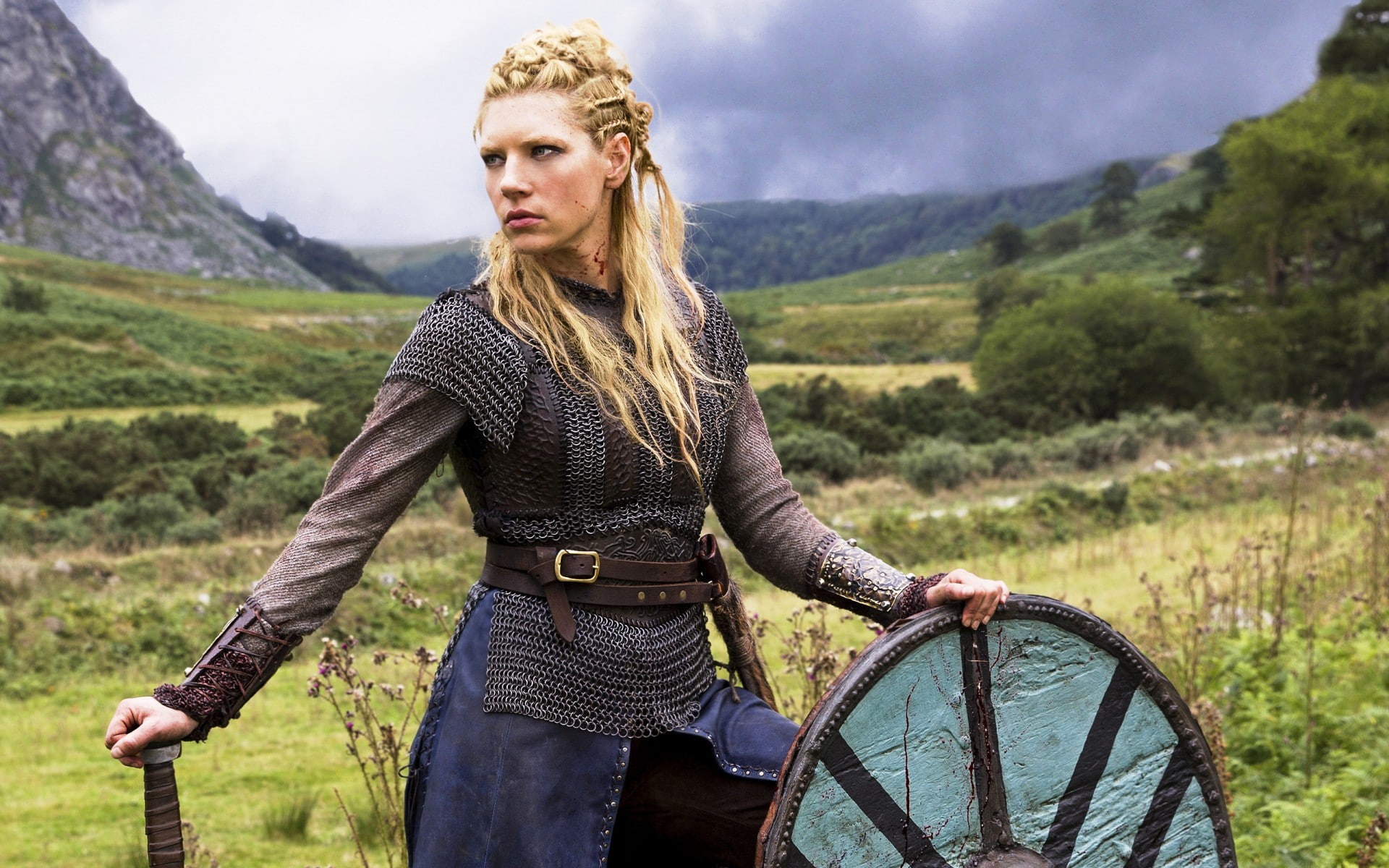 women, actress, Blonde, Katheryn Winnick, Lagertha Lothbrok, 1080P, Vikings (TV Series), HD Wallpaper