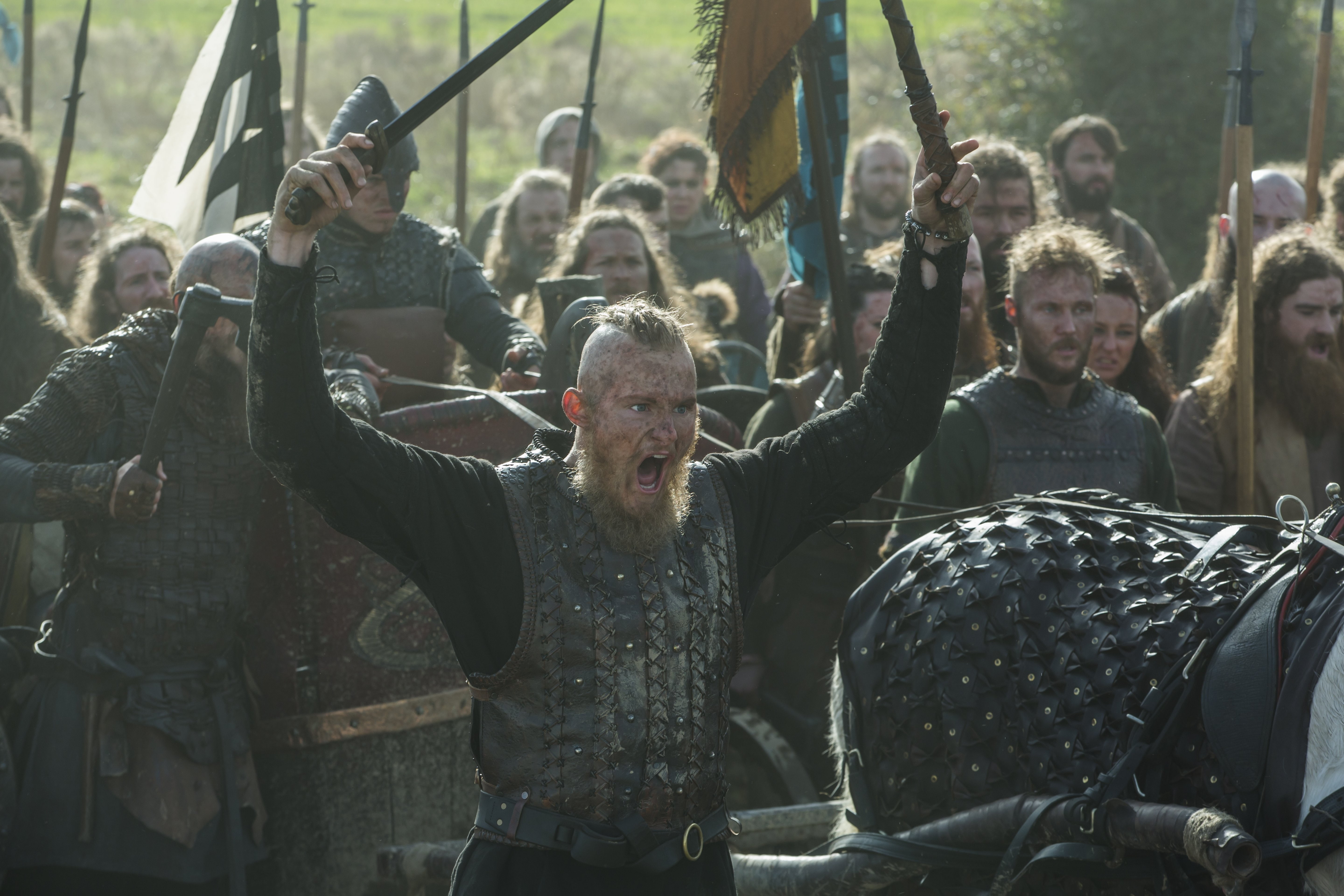 5K, Movies, women, smiling, group, ragnar, outdoors, vikings, togetherness, leisure activity, group of people, emotion, males, tv series, armor, fun, day, HD Wallpaper