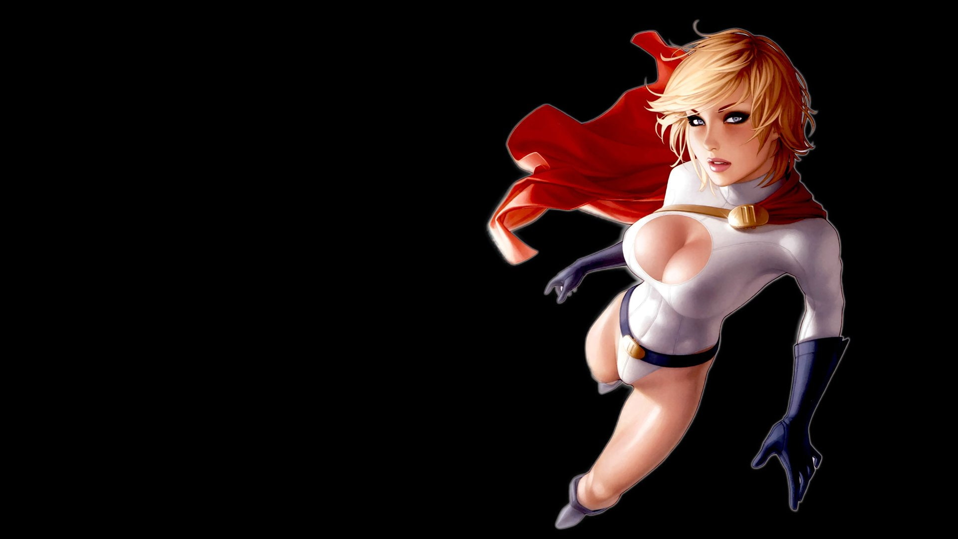 Blonde, Belt, Glove, Power Girl, Cape, Woman, Comics, 1080P, HD Wallpaper