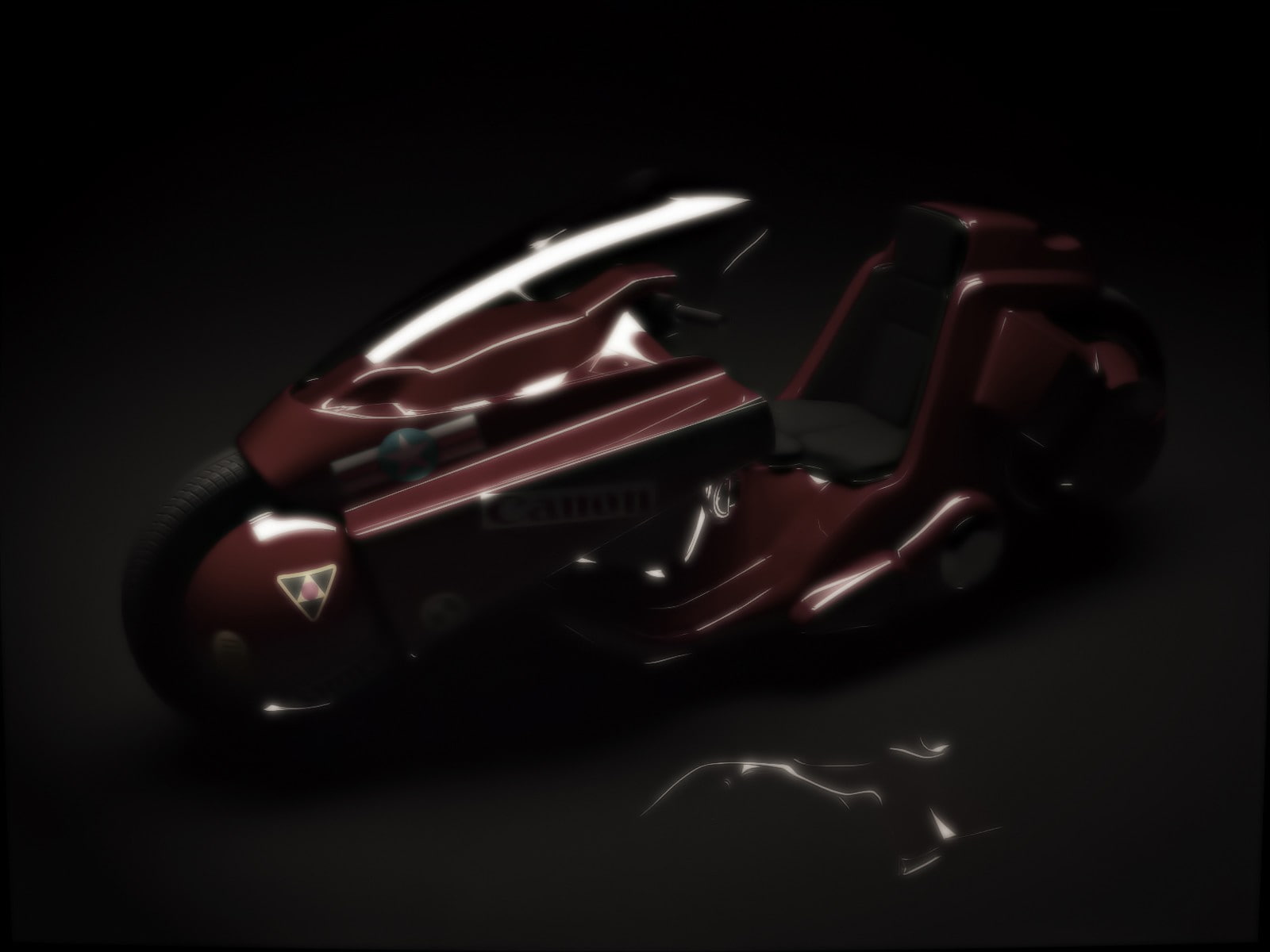 720P, single object, sweet food, cut out, Akira, motorcycle, red, no people, black background, indoors, reflection, close-up, man made object, black color, HD Wallpaper