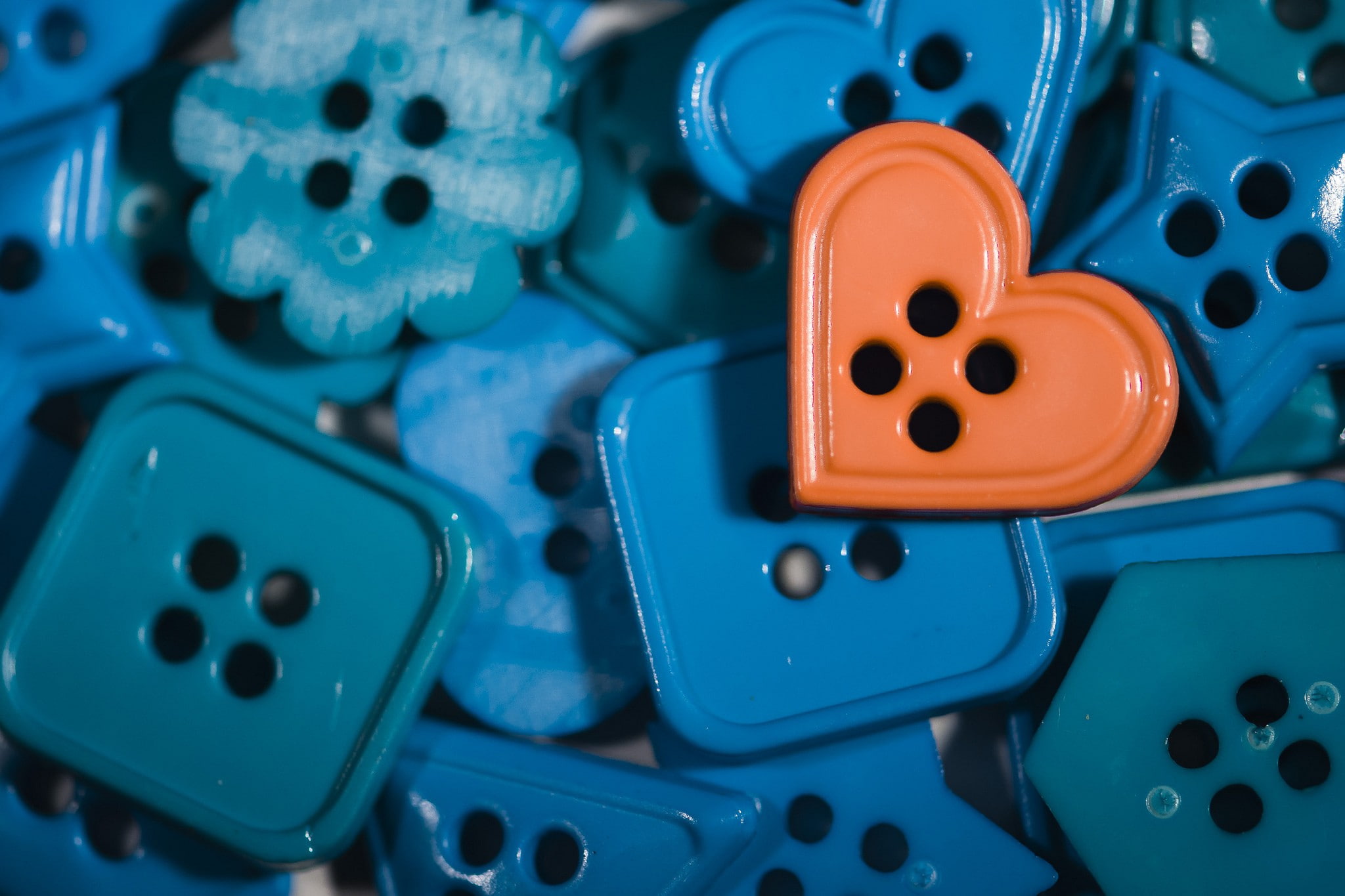 plastic, man made, button, geometric shape, design, pattern, no people, large group of objects, close-up, indoors, blue, shape, table, high angle view, HD Wallpaper