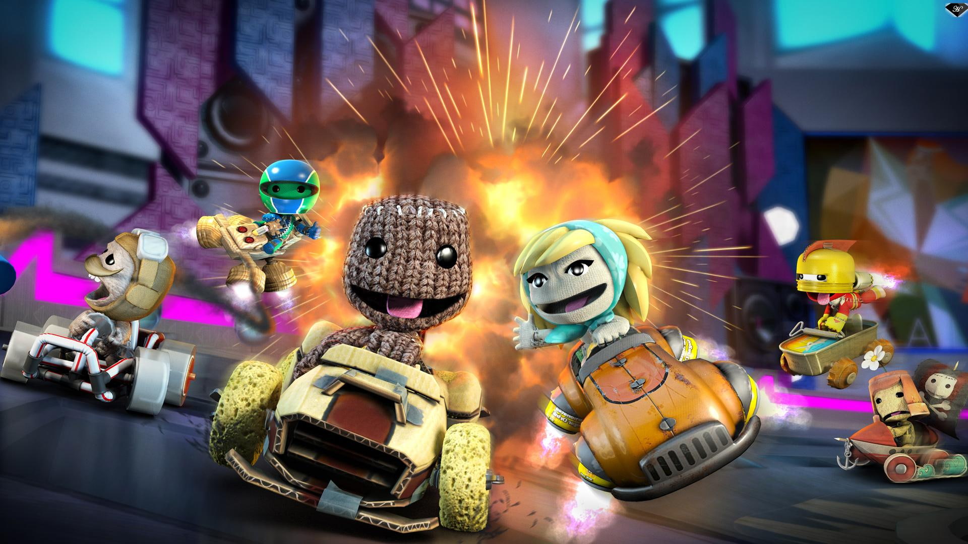 sackboy, games, littlebigplanet, 1080P, media molecule, sony, karting, united front games, HD Wallpaper