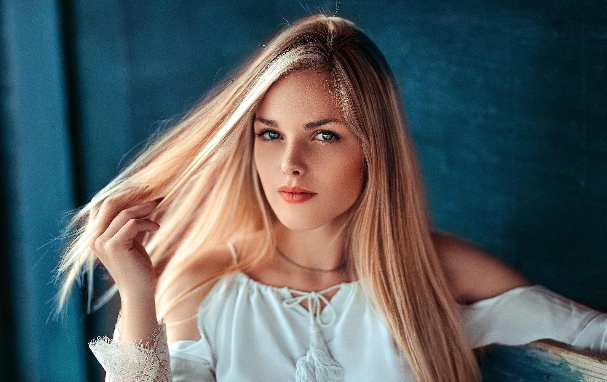 fashion, beautiful woman, blonde, adult, 1080P, hair, Stephanos Georgiou, young women, beauty, one person, face, no bra, human face, human hair, indoors, HD Wallpaper