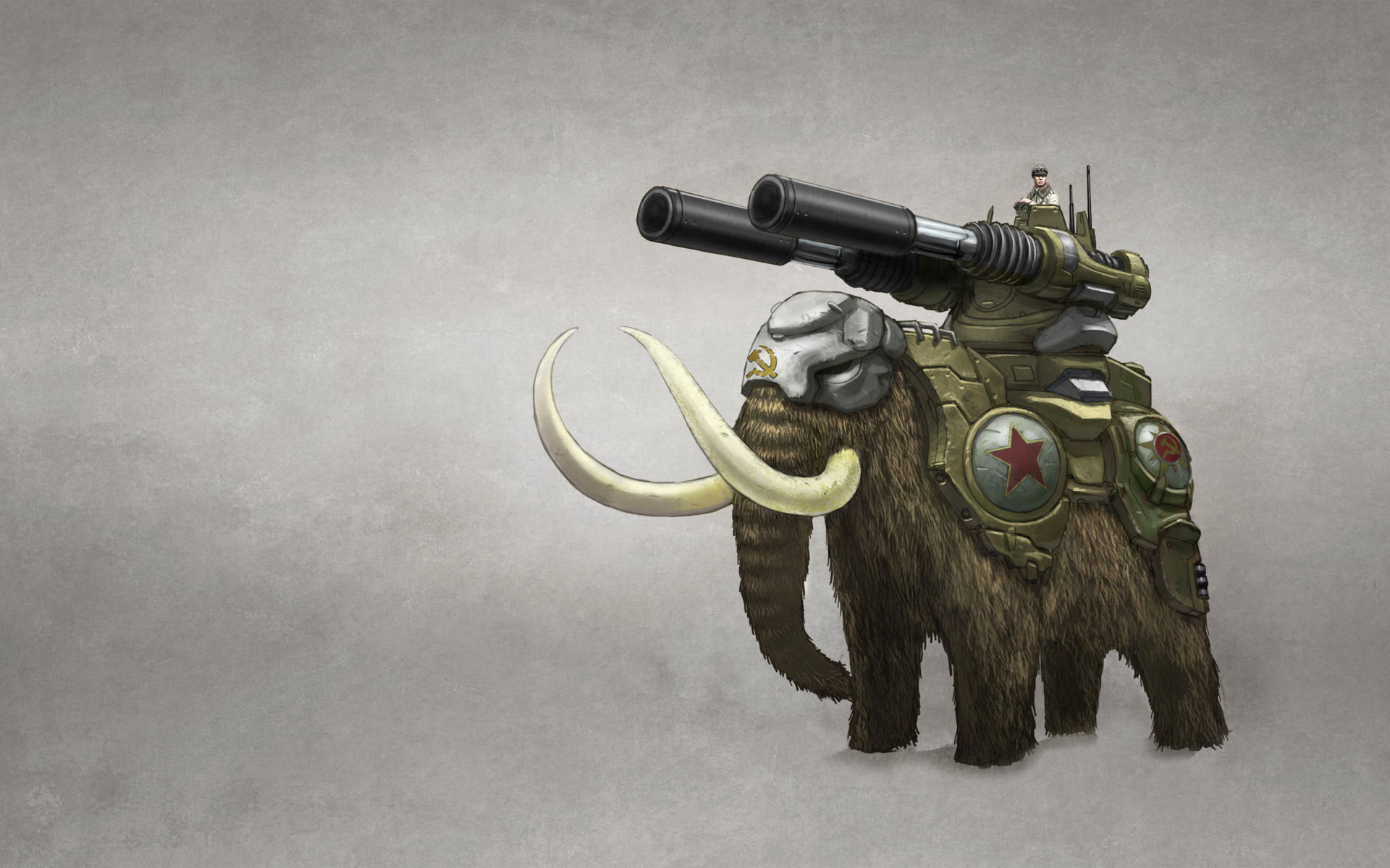 elephant, mammoth, people, animal, Red Alert, gray, aggression, handgun, representation, no people, still life, animal representation, weapons, illustration, HD Wallpaper