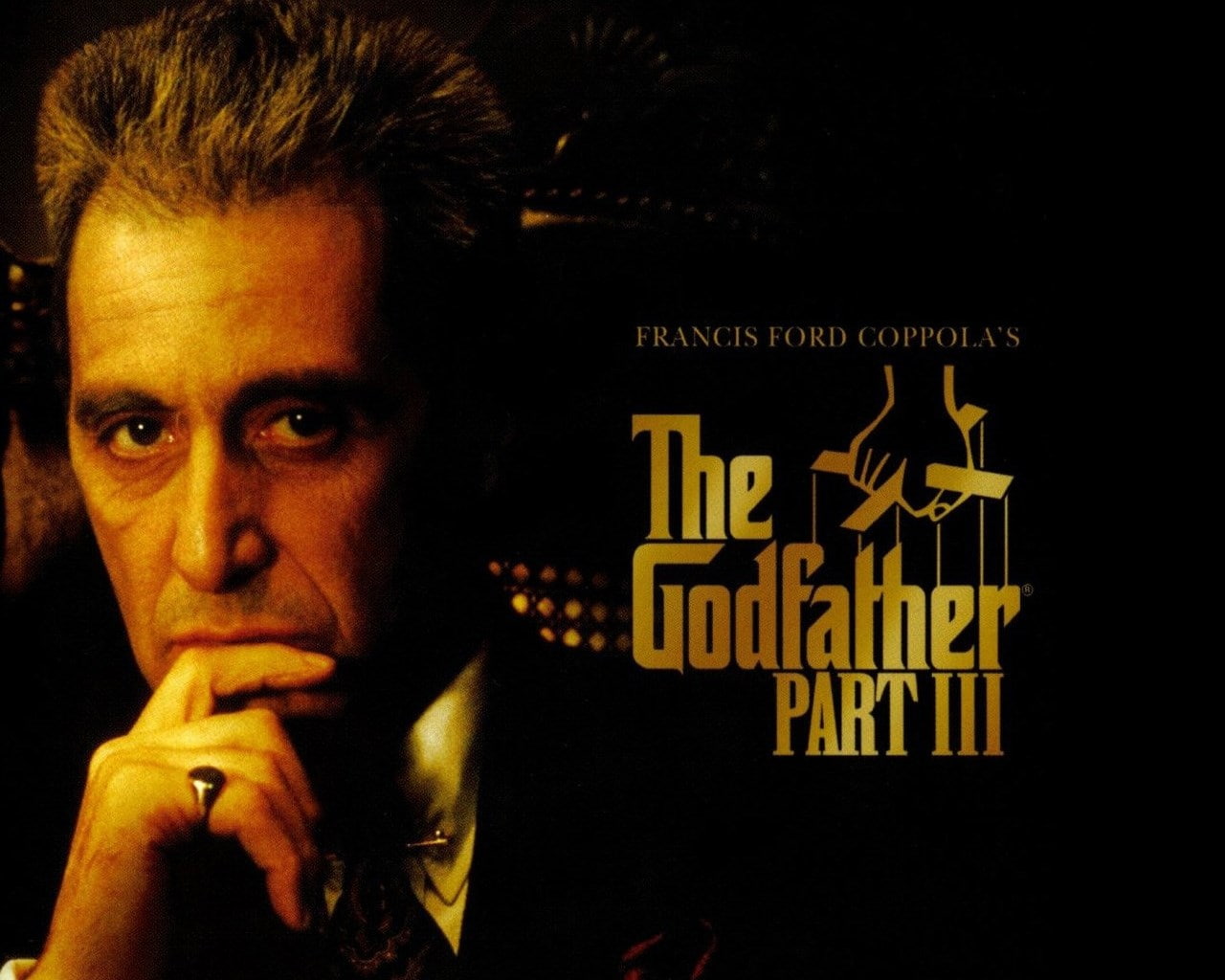 men, communication, males, one person, contemplation, black background, 720P, close-up, text, sign, the godfather part ii, mid adult, headshot, adult, HD Wallpaper