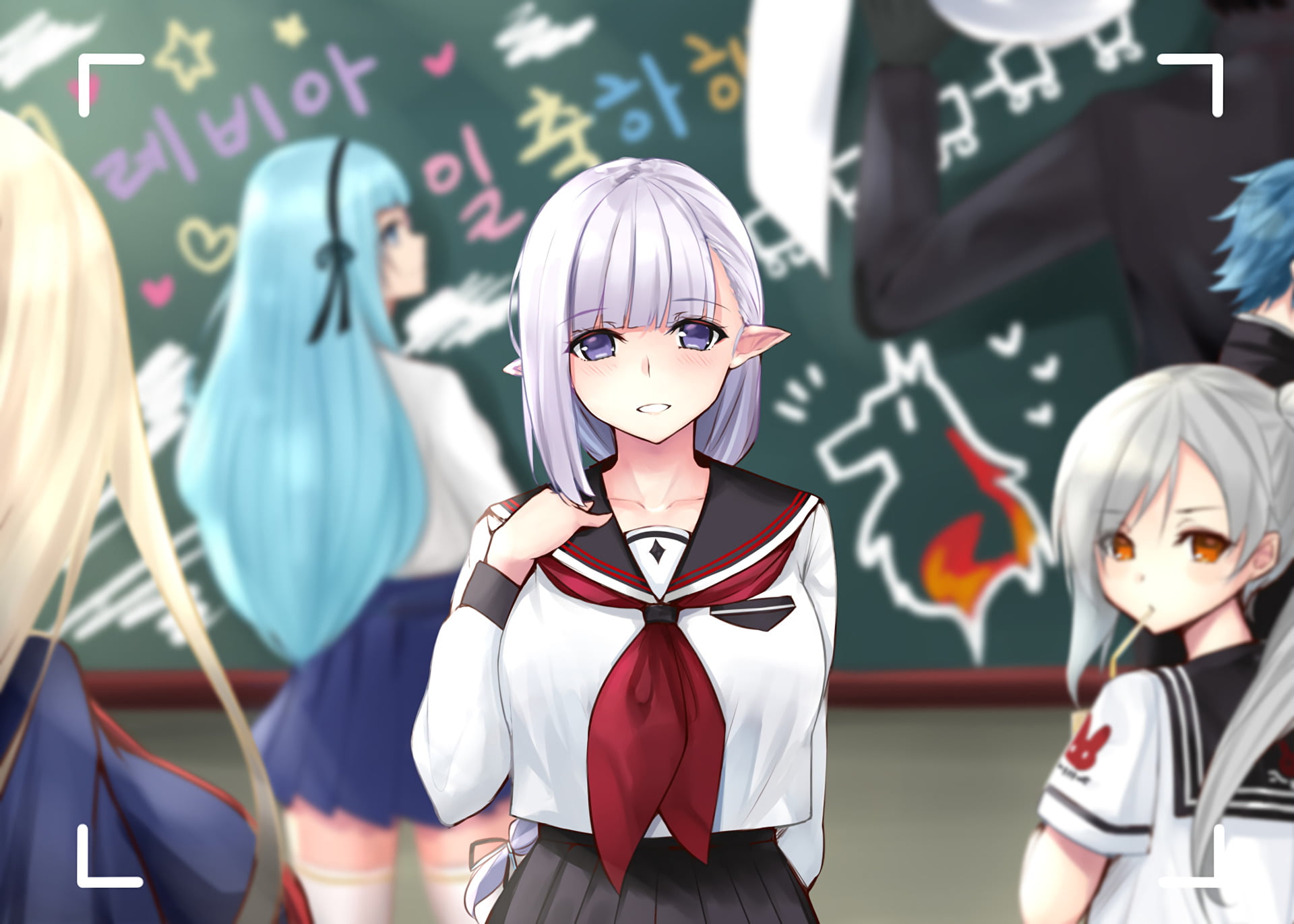 indoors, standing, Levia (Closers), clothing, human representation, female likeness, day, retail display, Anime, looking at camera, people, hairstyle, Closers, HD Wallpaper