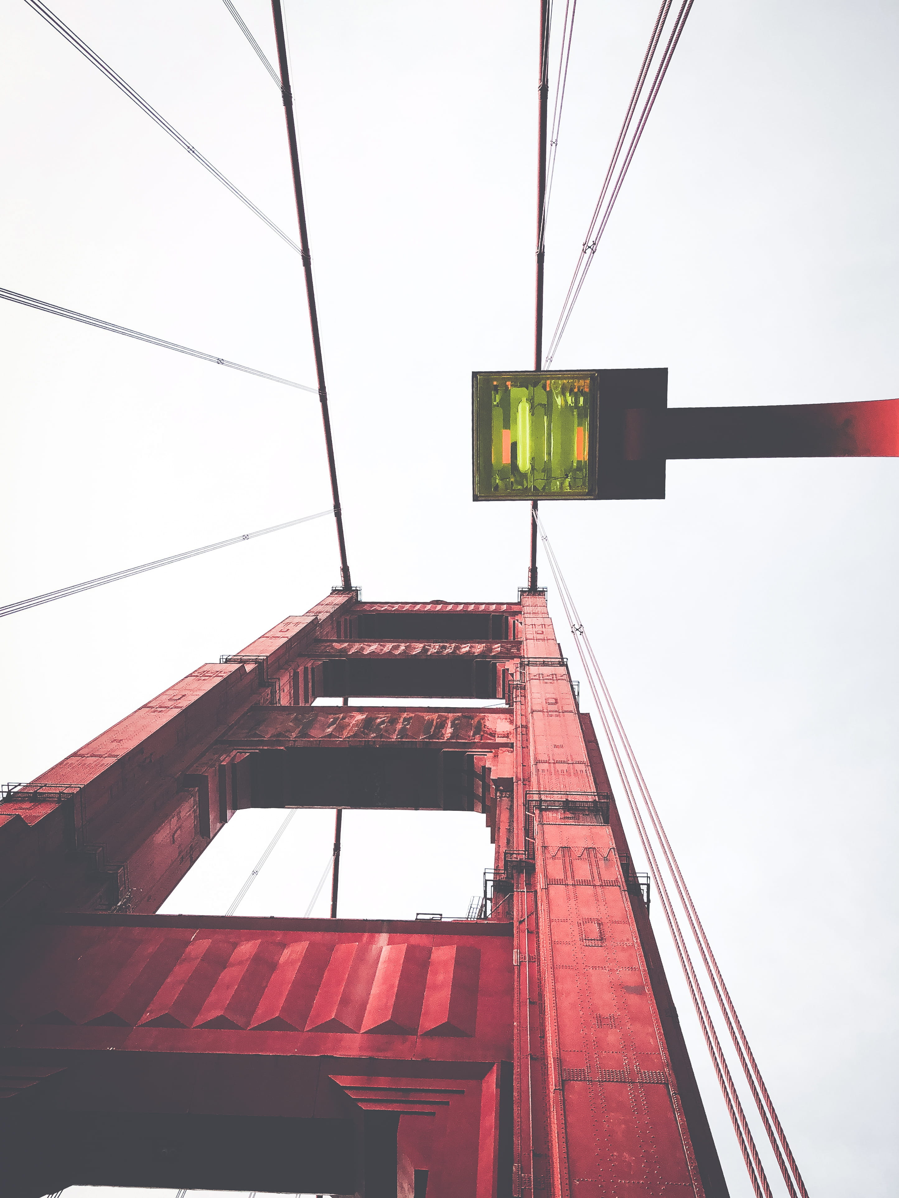 united states, built structure, sky, outdoors, vintage, low angle view, lights, information, san francisco, golden gate bridge, communication, architecture, Phone HD Wallpaper