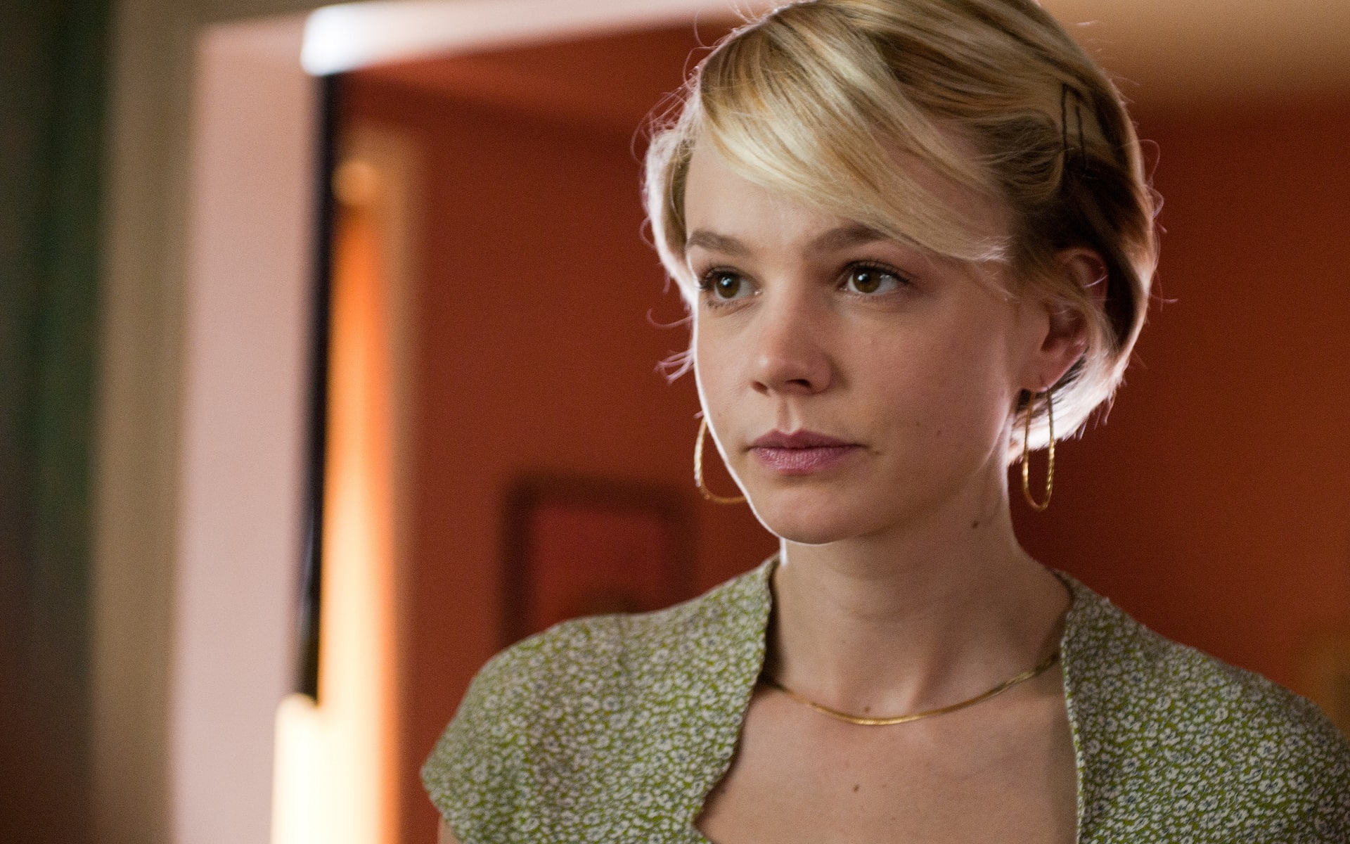 looking away, face, actress, necklace, Carey Mulligan, 1080P, women, blonde, Drive, HD Wallpaper