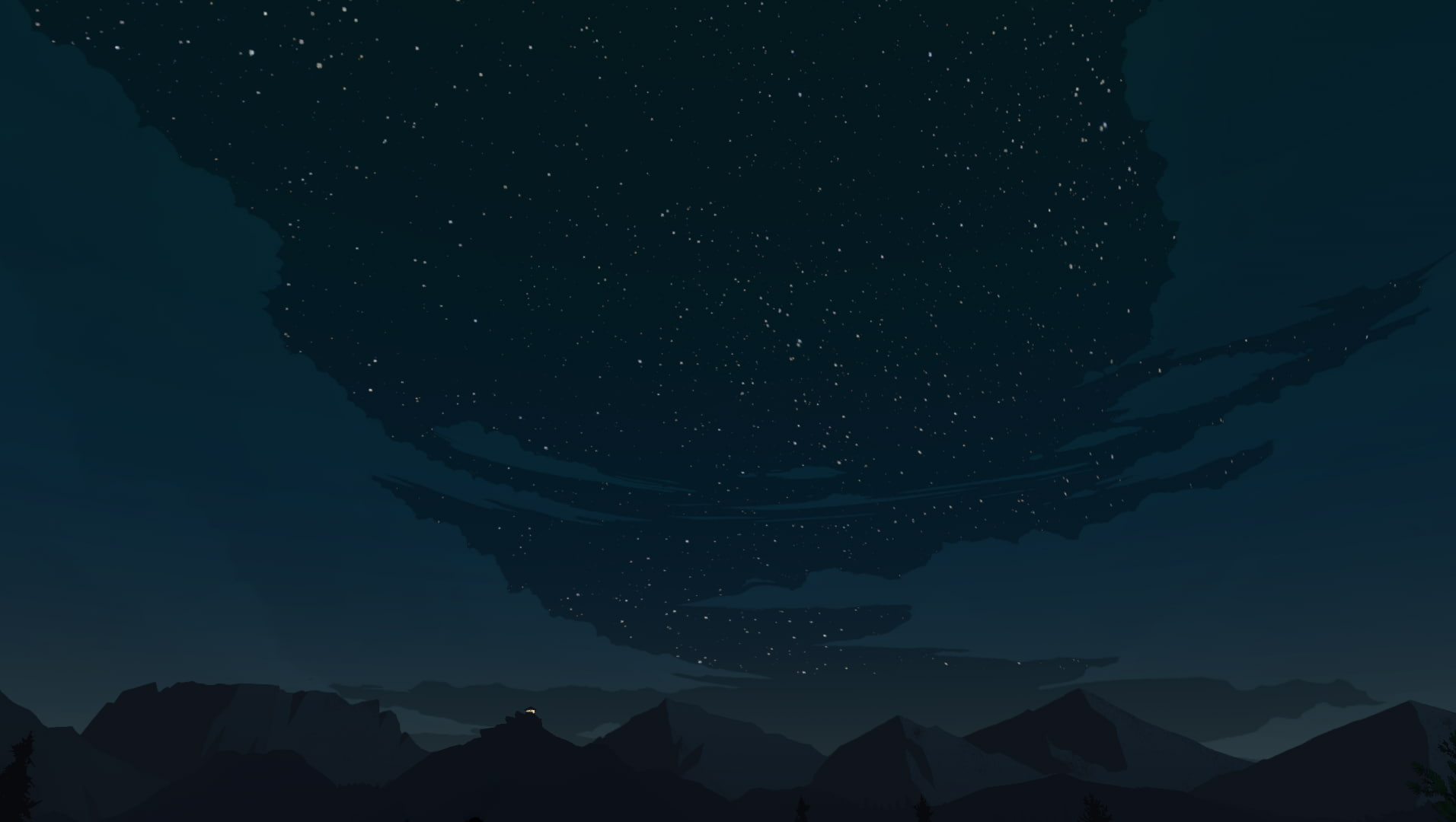 artwork, sky, 720P, night, space, stars, mountain top, HD Wallpaper