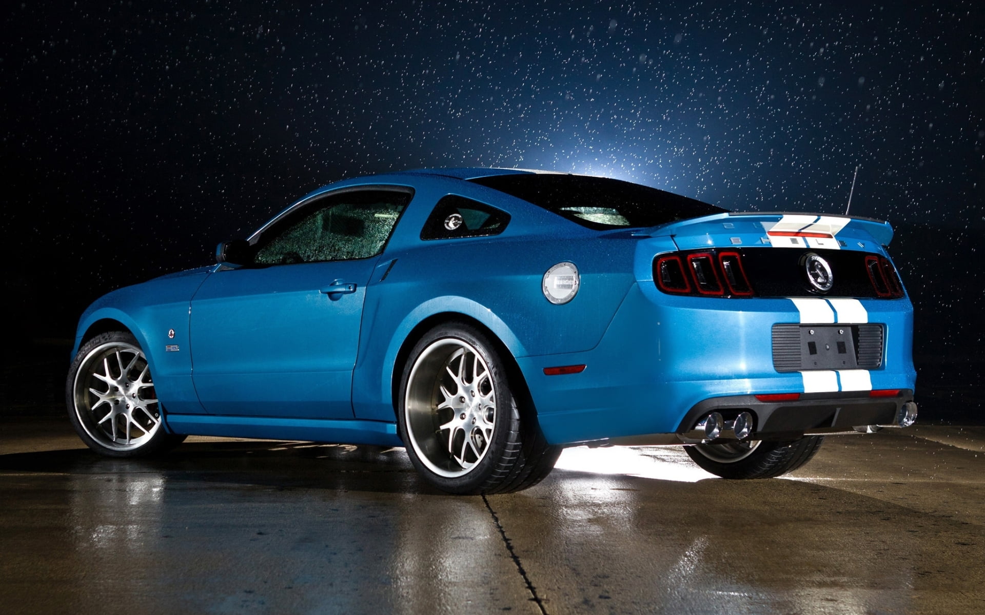 blue, shiny, vintage car, background, misfortune, Ford, car, wheel, coupe, side view, night, ГТ500, metal, motor vehicle, retro styled, strip, motion, land vehicle, HD Wallpaper