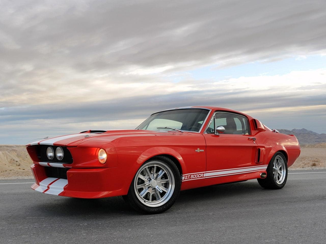 720P, Shelby GT500 Classic Recreation, Muscle Car, Fastback, Ford, Red Car, HD Wallpaper
