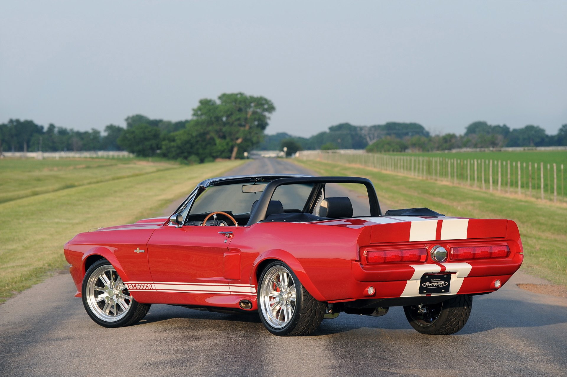 Red Car, Convertible, Shelby GT500 Classic Recreation, Classic Car, Ford, Muscle Car, 1080P, HD Wallpaper