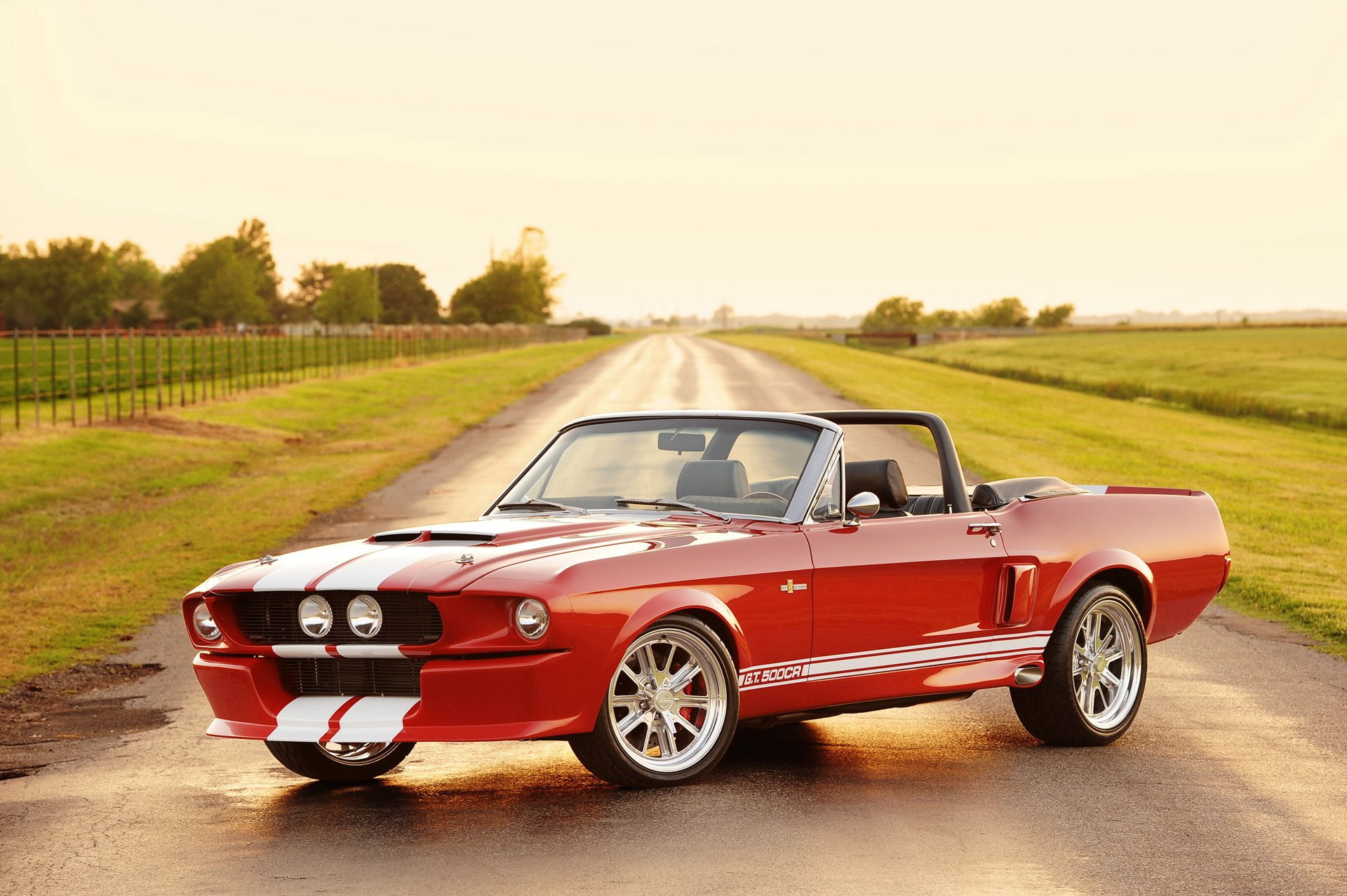 Ford, Convertible, 1080P, Red Car, Classic Car, Muscle Car, Shelby GT500 Classic Recreation, HD Wallpaper