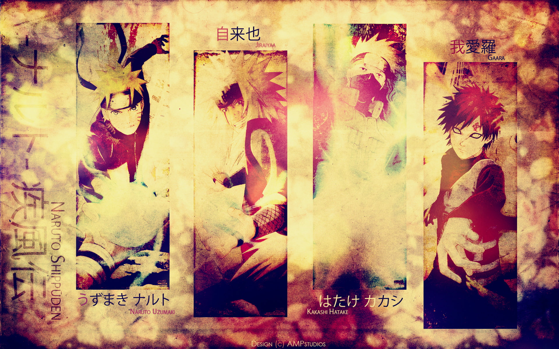 Gaara (Naruto), 1080P, Kakashi Hatake, Naruto, Naruto Uzumaki, Jiraiya (Naruto), Anime, HD Wallpaper