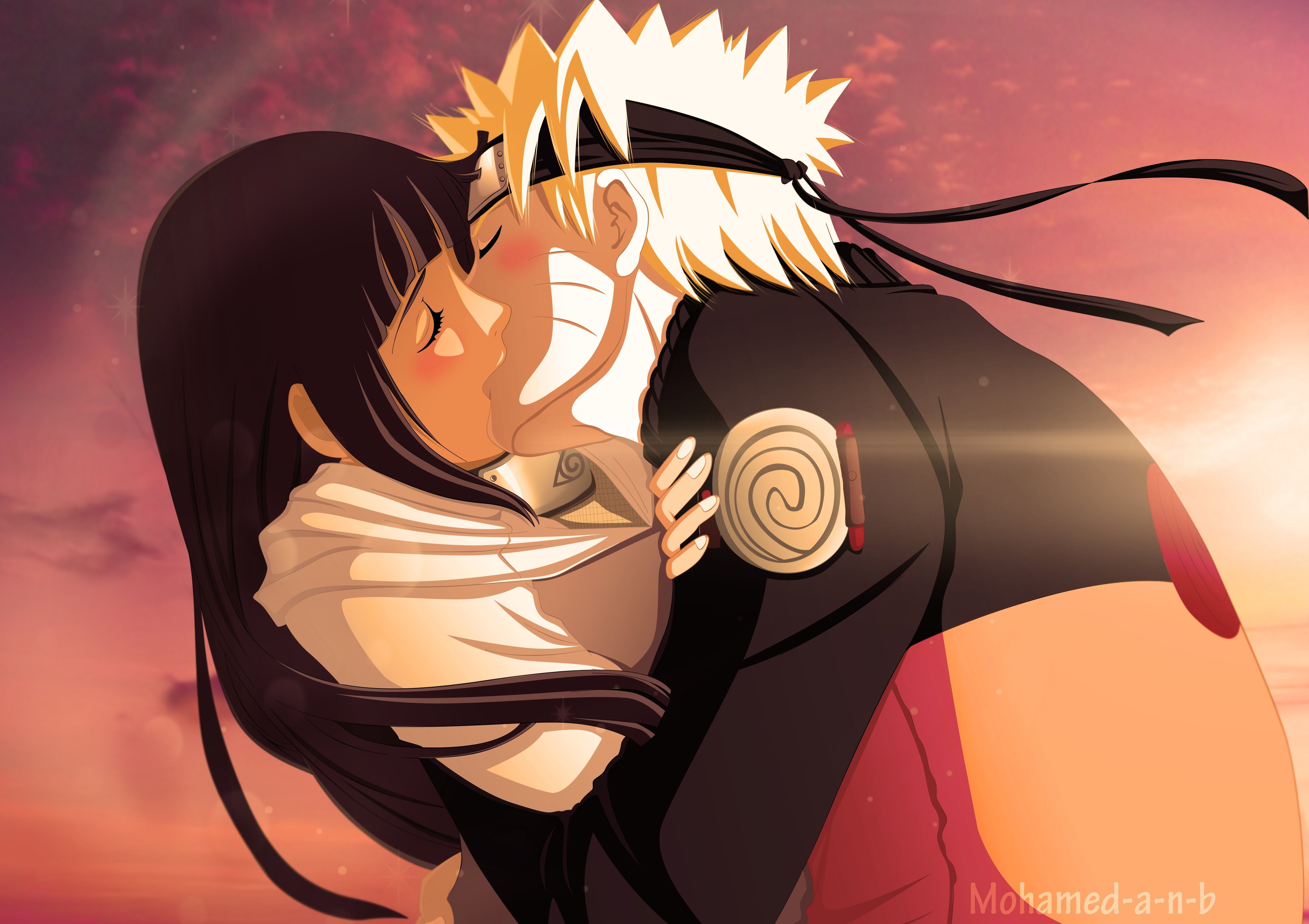 kiss, girl, 5K, naruto, boy, uzumaki naruto, hyuuga hinata, HD Wallpaper