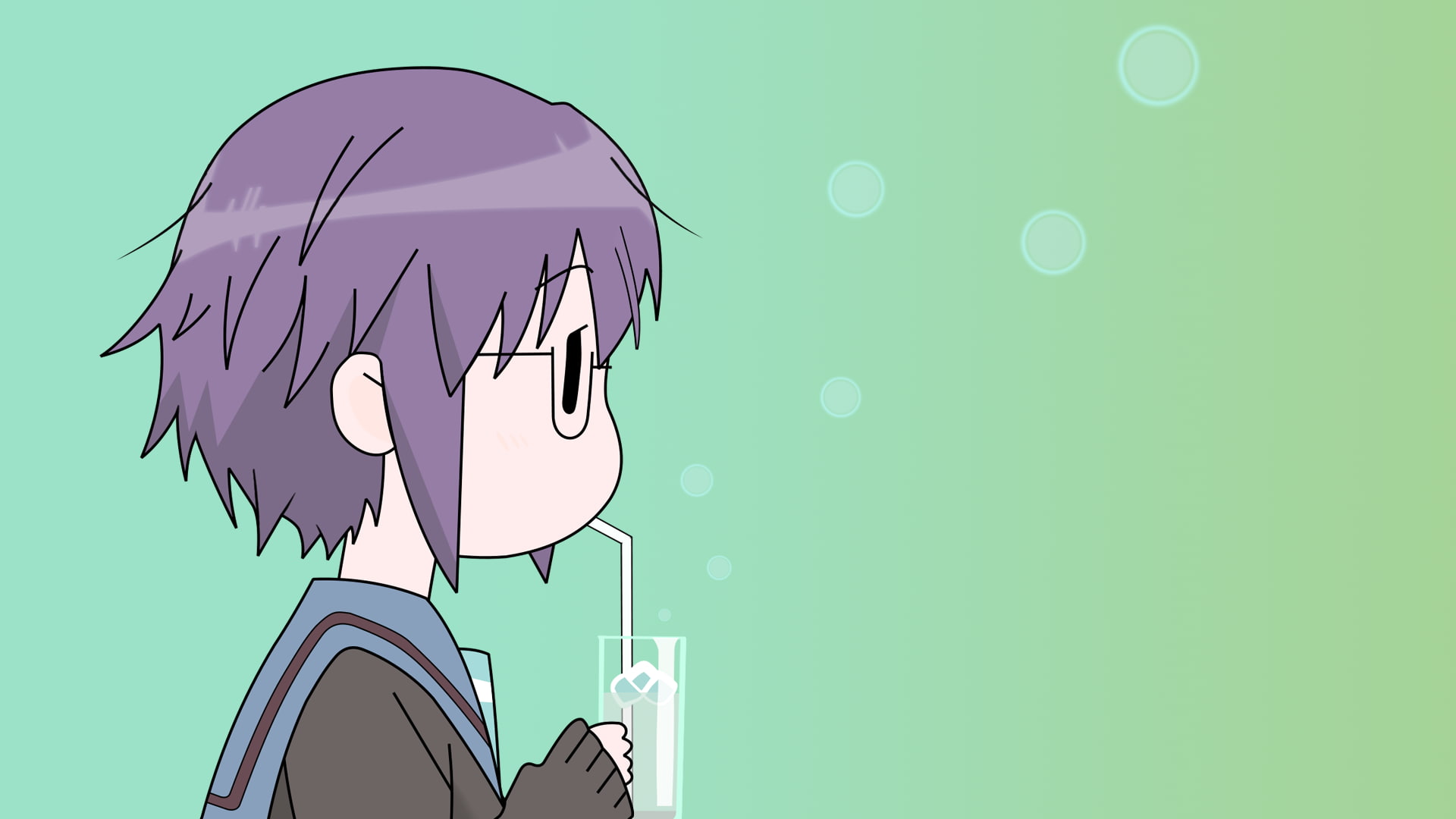 Nagato Yuki, anime girls, vector, anime, 1080P, Nagato Yuki-chan no Shoushitsu, HD Wallpaper