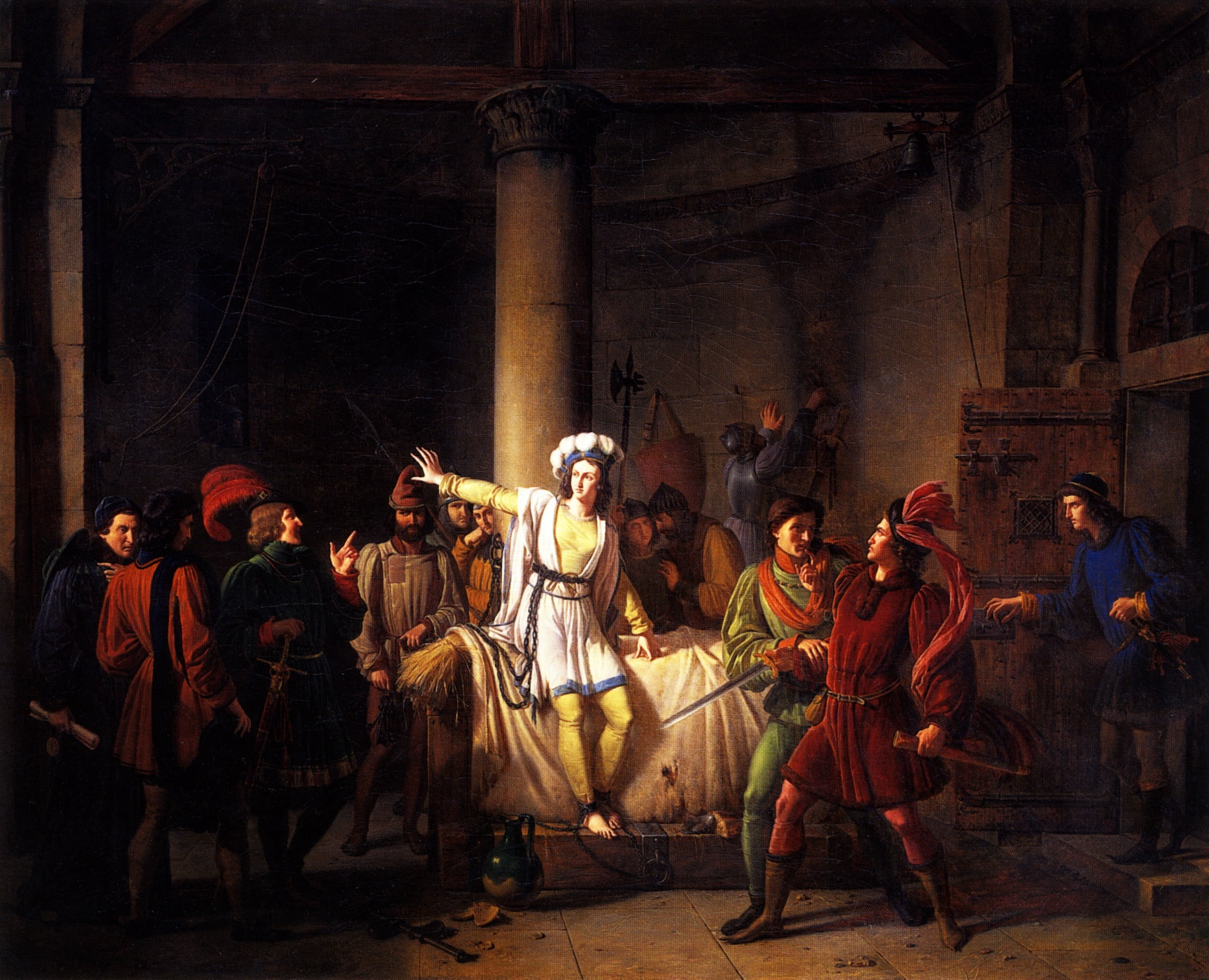 Pierre-Henri, The conclusion of Joan of Arc into custody in Rouen, 1819, Revoil, 1080P, HD Wallpaper