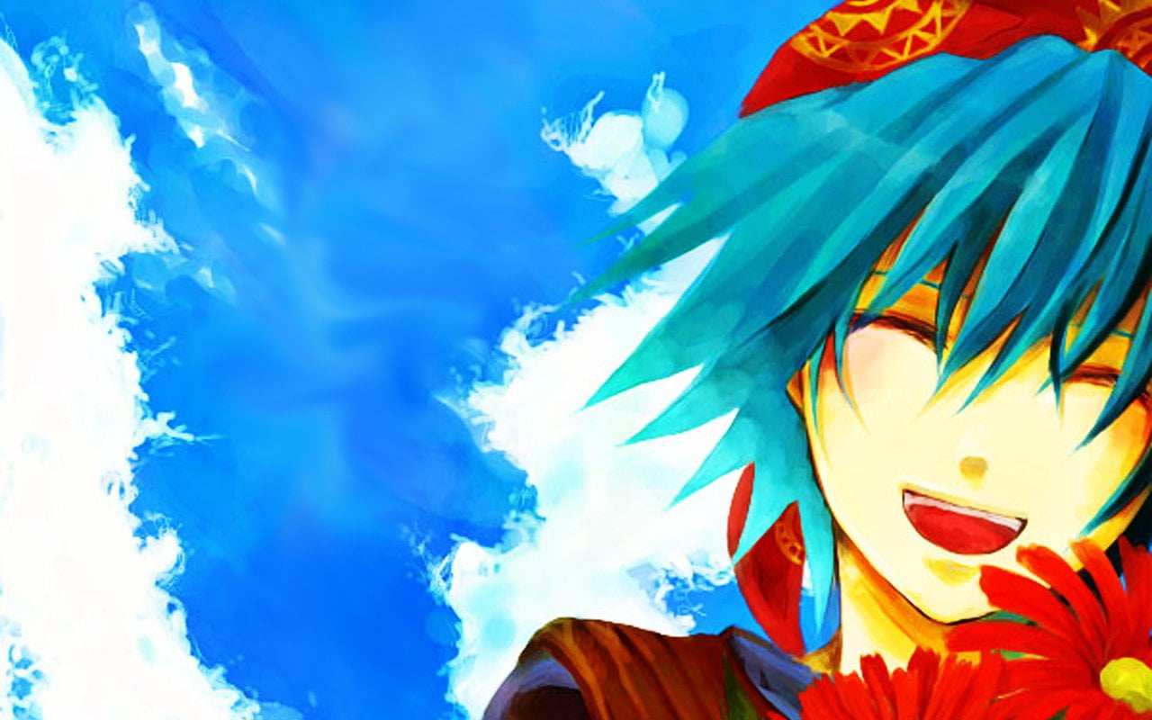 720P, creativity, no people, water, paint, craft, boy, illustration, haired, Chrono Cross, blue, day, animal representation, cloud - sky, anime, nature, HD Wallpaper