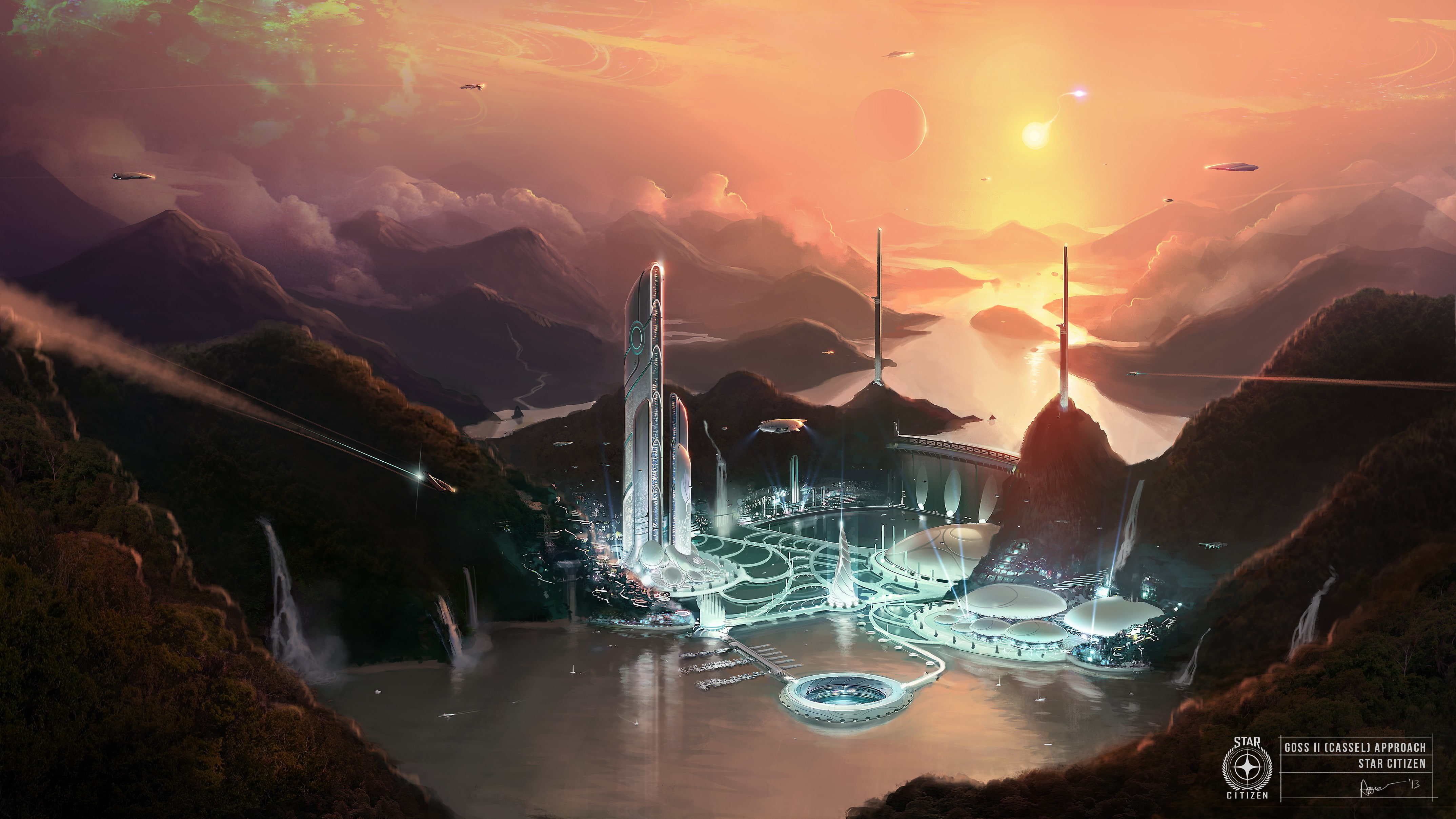 science fiction, digital art, 4K, futuristic city, HD Wallpaper