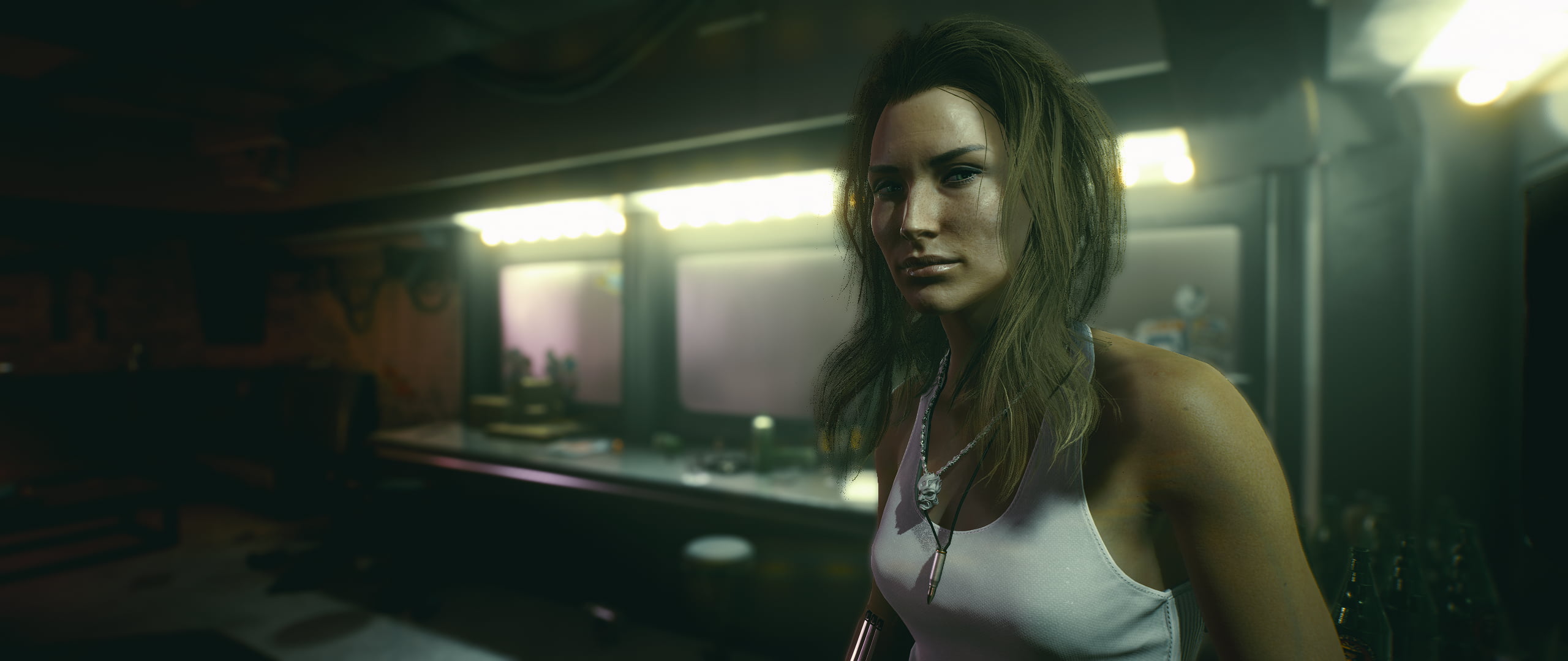 in-game, video game art, Alt Cunningham, ultrawide, Ultra Settings, Cyberpunk 2077, 2K, cyberpunk, screen shot, ultra-wide, HD Wallpaper