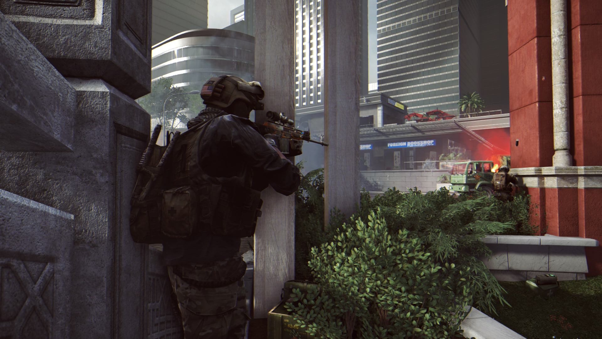 lifestyles, government, men, building, Battlefield 4, Ultra Settings, architecture, real people, day, holding, standing, city, PC gaming, clothing, rear view, HD Wallpaper